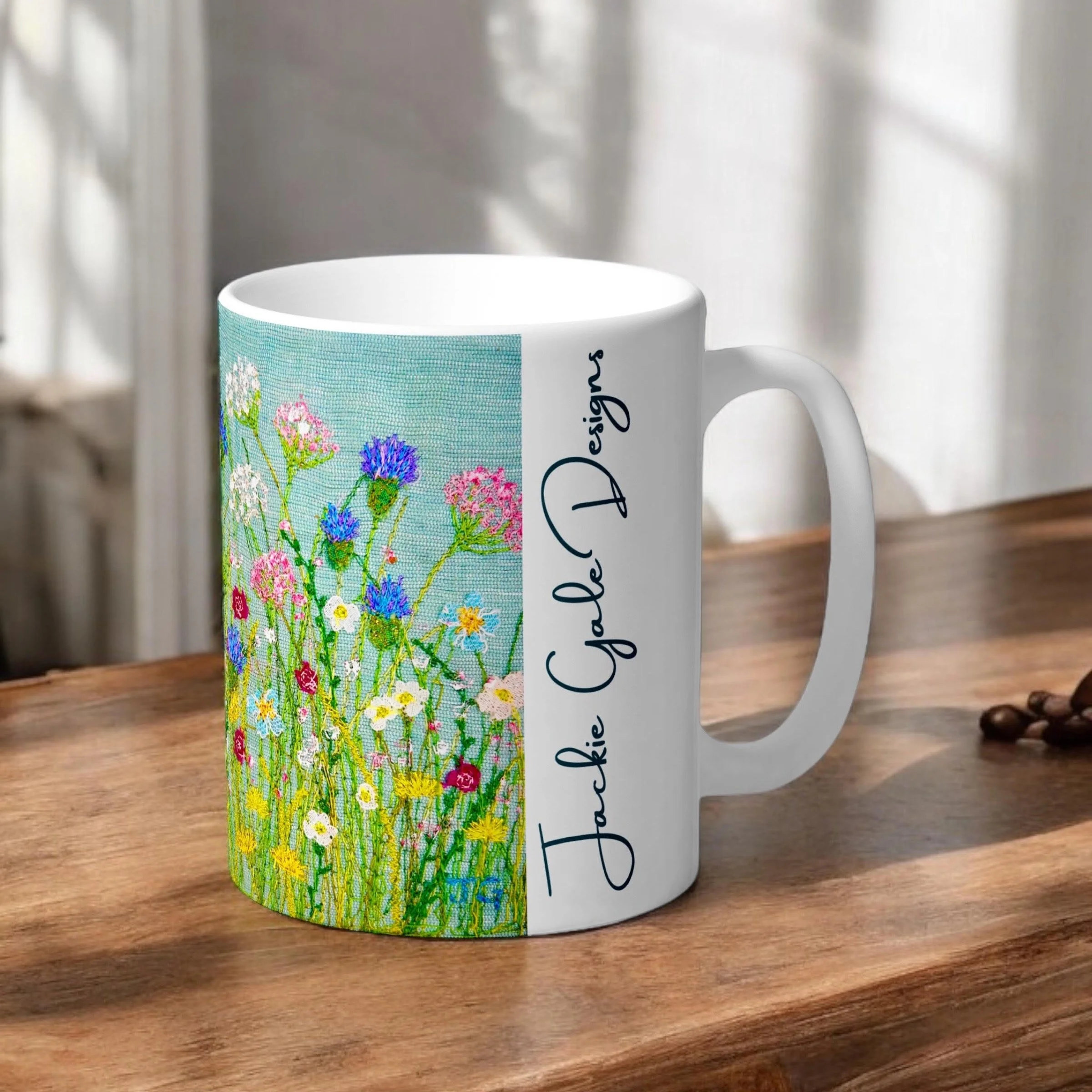 Wild Meadow Floral Ceramic Art Mug. NEW!!