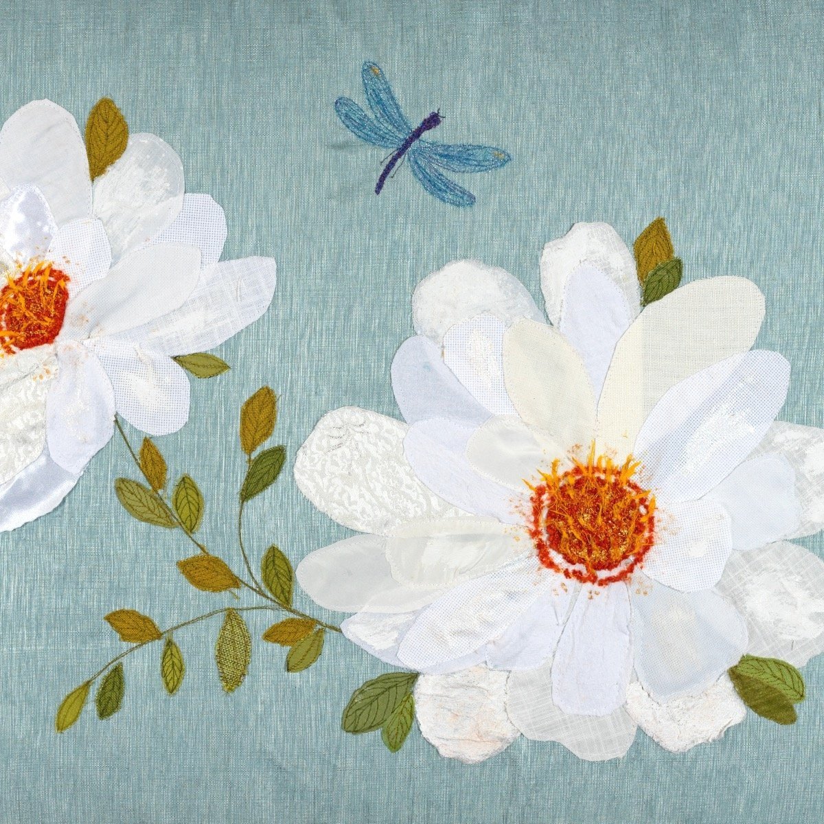 Camellia Painting - Textile Art Print By Jackie Gale