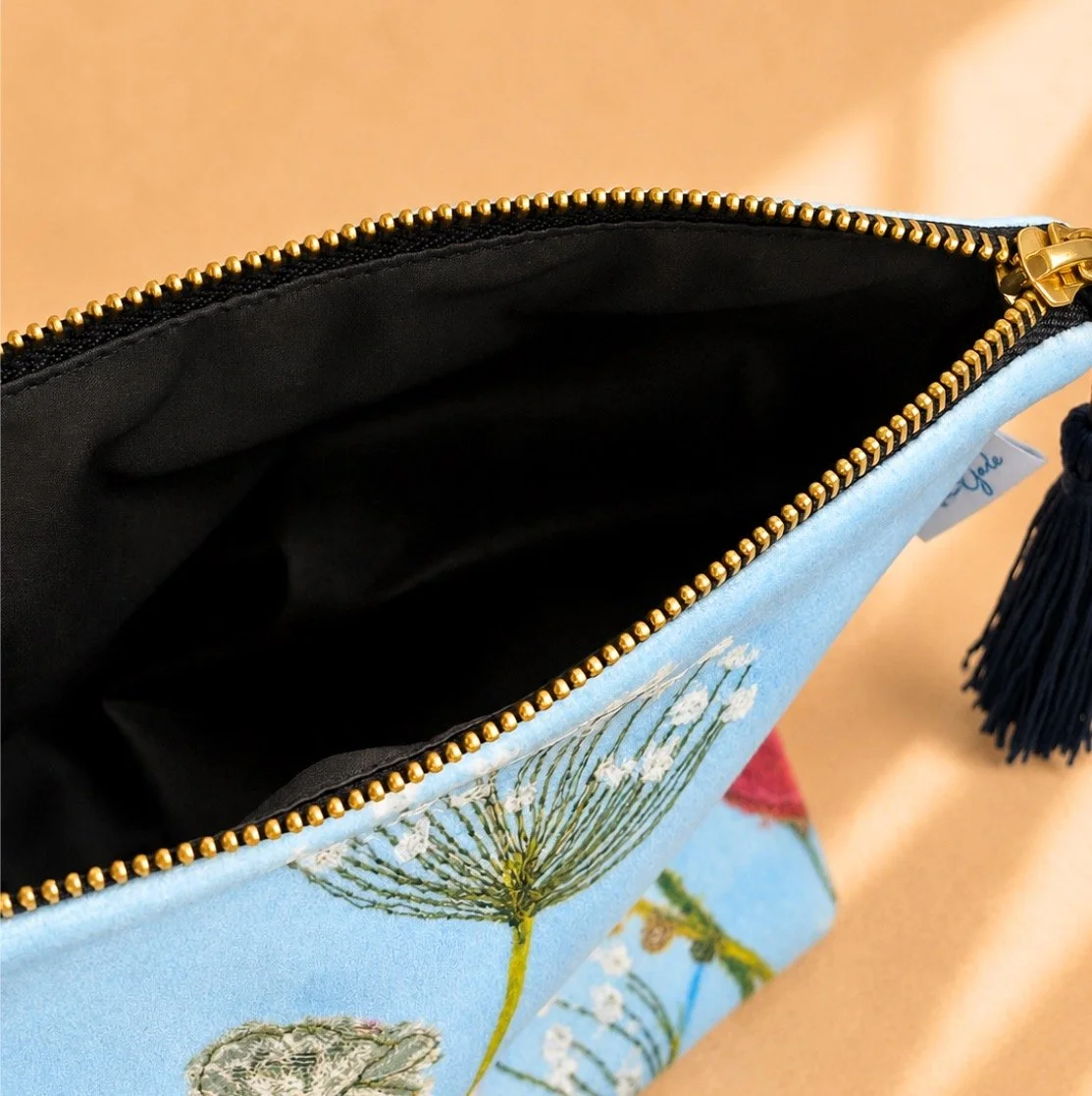 Spring Floral Velvet Washbag Cosmetics Bag By Jackie Gale