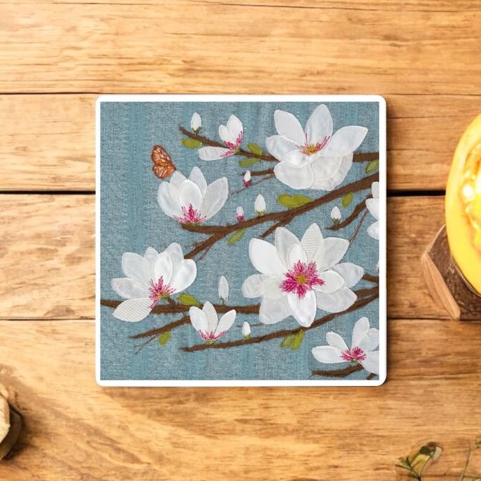 Magnolia Sky Ceramic Coaster
