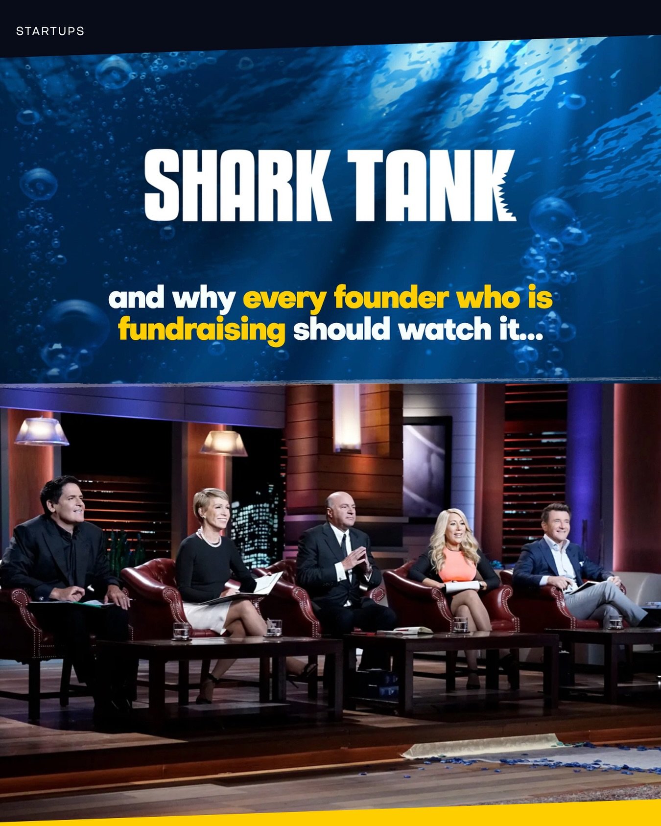 Unconventional Fundraising Tip: Binge Watch Shark Tank! 🦈
Founders, here&rsquo;s a fundraising hack you might not have thought of: watch Shark Tank! 📺 
And I&rsquo;m not talking about a single episode&mdash;commit to watching at least 5 episodes or