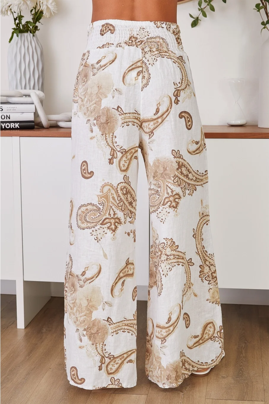 beige back Paisley Linen Wide-Leg Pants.webp