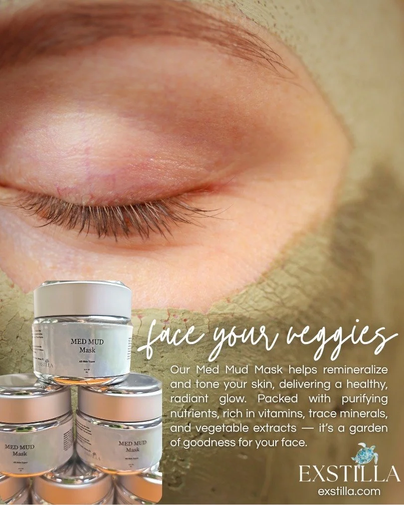🌿 Face your veggies this weekend. 🍅
Put on your favorite playlist, light a candle, and let our Med Mud Mask remineralize, tone, and nourish while you recharge.
Rich in vitamins, trace minerals, and purifying nutrients, it&rsquo;s the perfect way to
