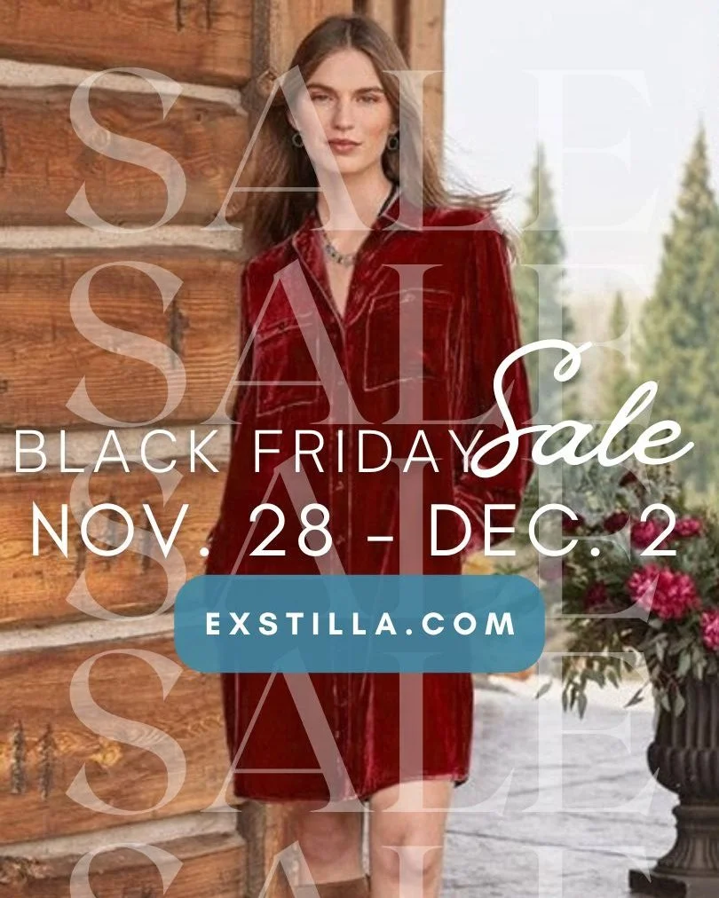 ✨ Holiday Magic is LIVE on Exstilla.com 
➡️ 20% OFF Exstilla Skincare | 40% OFF Sandpiper Lane Fashions ⬅️

Black Friday Weekend Sale: NOW through Tuesday! 🪄 Get ready for the most wonderful time of the year with some magical holiday savings.

 🎉 T