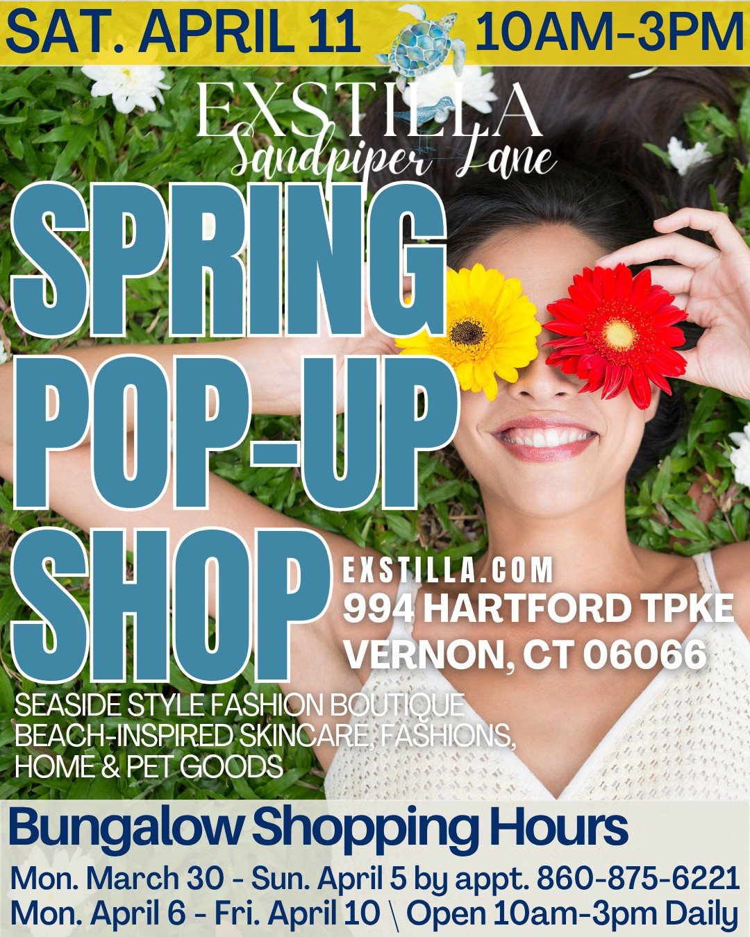 📣 IMPORTANT UPDATE! This week's shop is open by appointment only. We apologize for the inconvenience and look forward to welcoming you in person! 

📲 Private Shopping Hours:
Mon. March 30 - Sun., April 5
By appointment - call 860-875-6221 and ask f