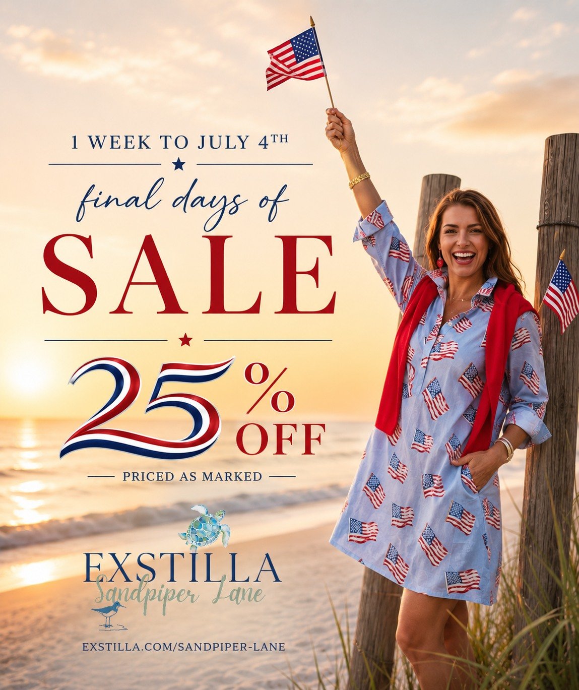 🇺🇸 One week until July 4th weekend... and the countdown is officially on. ❤️🤍💙

Our America 250 Collection is 25% OFF through June 30, with patriotic styles priced as marked.

A few favorites have already sold out, and several are down to limited