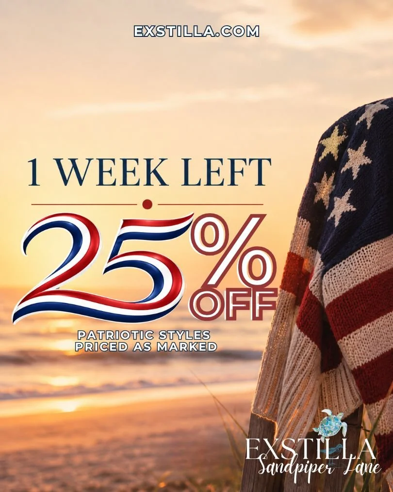🇺🇸 Just one week left to save 25% on our America 250 Collection ❤️🤍💙

A few favorites have already sold out, and several styles are getting low. If you&rsquo;ve been eyeing a patriotic piece to celebrate this historic July 4th, now&rsquo;s the ti
