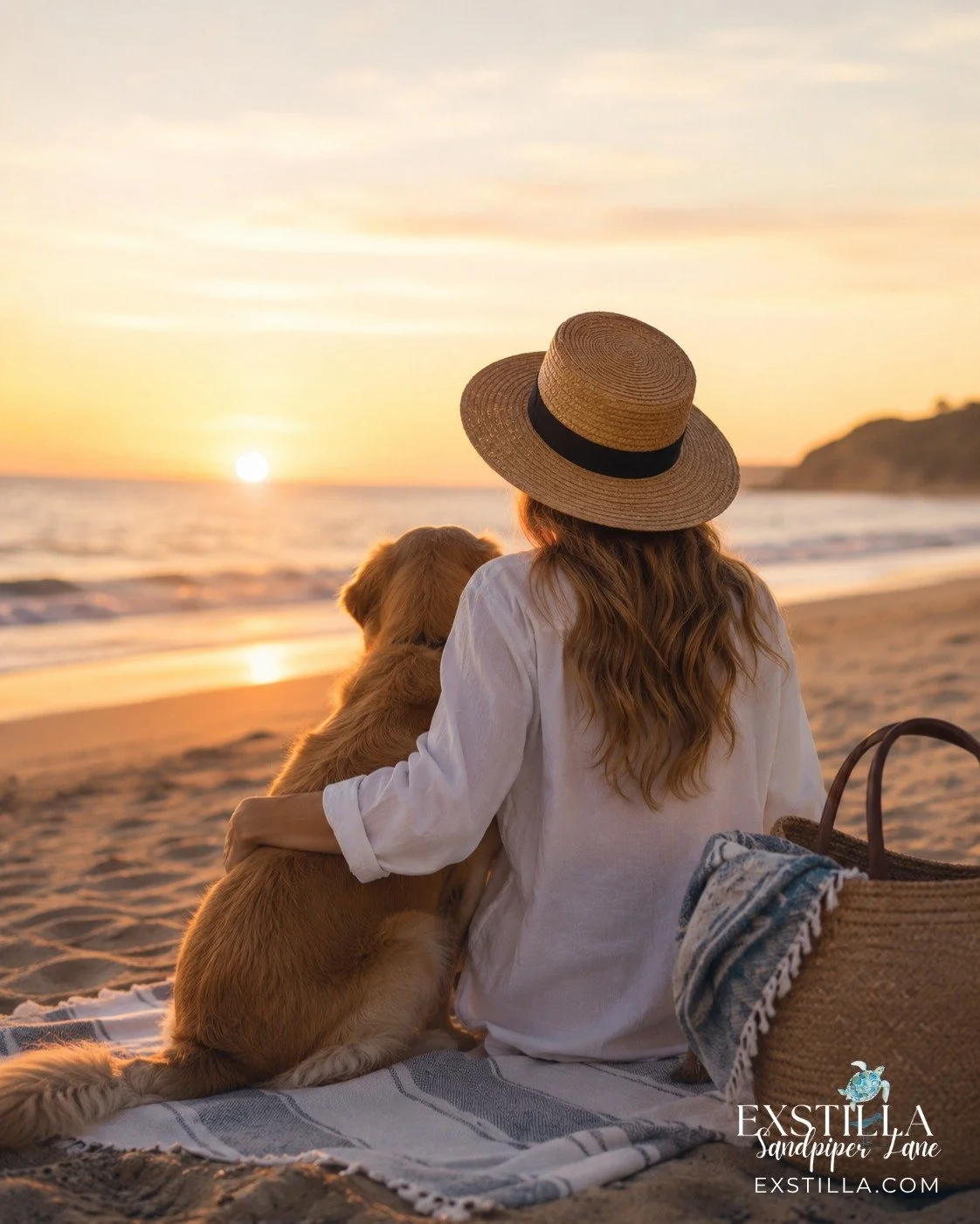 Chasing the last golden hours of summer. ☀️🐾 And the last 24 hours of summer savings. 🤍🌊 

50% OFF Sandpiper Lane 🏷️ Code DogDays50
⌛ Ends TOMORROW NIGHT, Mon., Aug. 31

exstilla.com