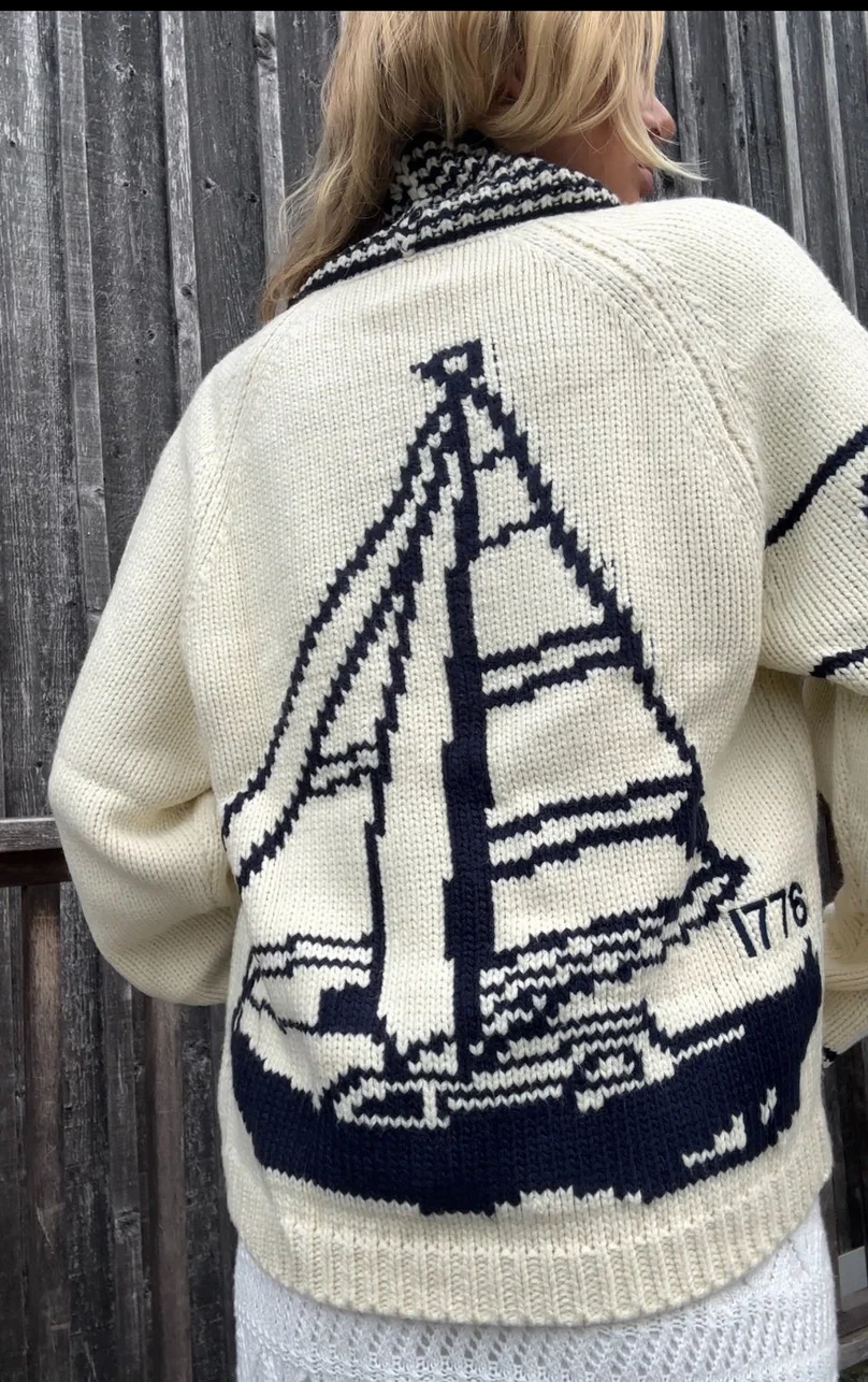 Sailboat Varsity Cardigan sailboat.webp