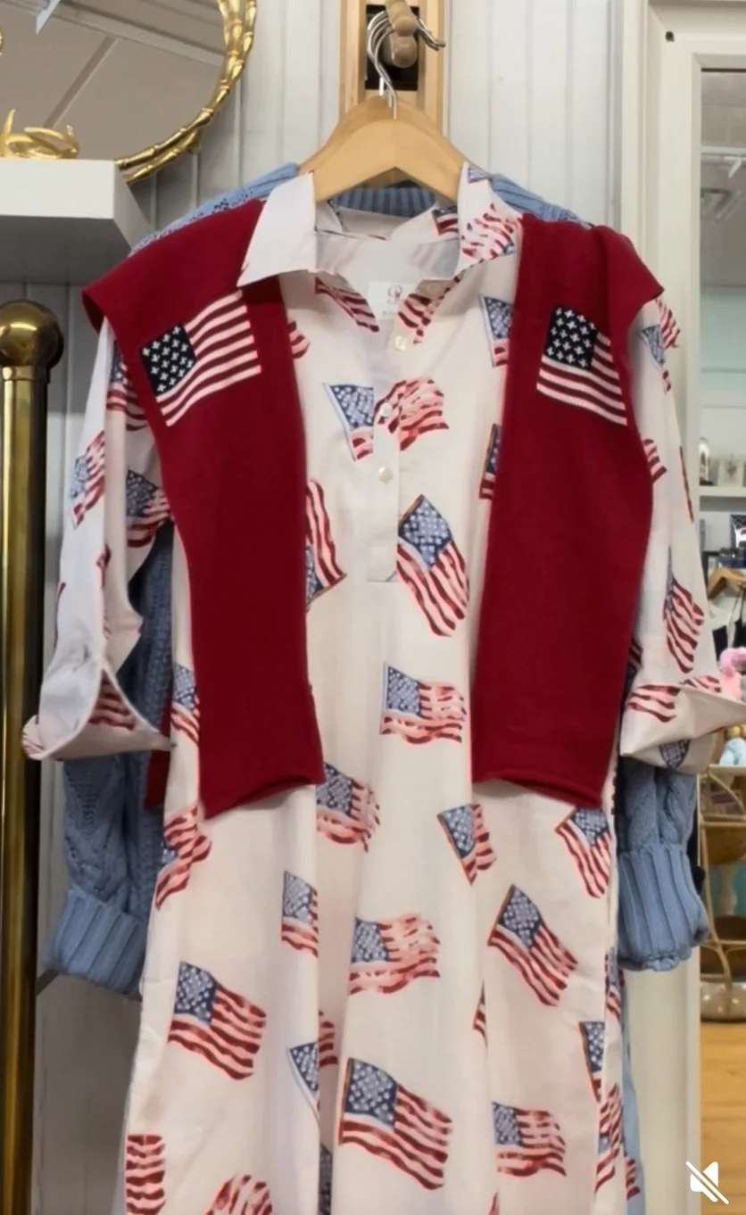 WHITE Stars & Stripes Shirt Dress.webp