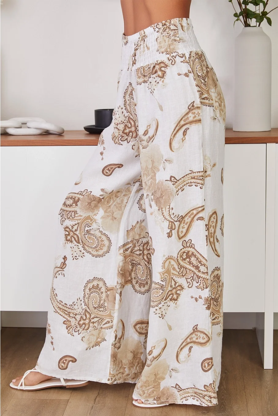 beige side Paisley Linen Wide-Leg Pants.webp
