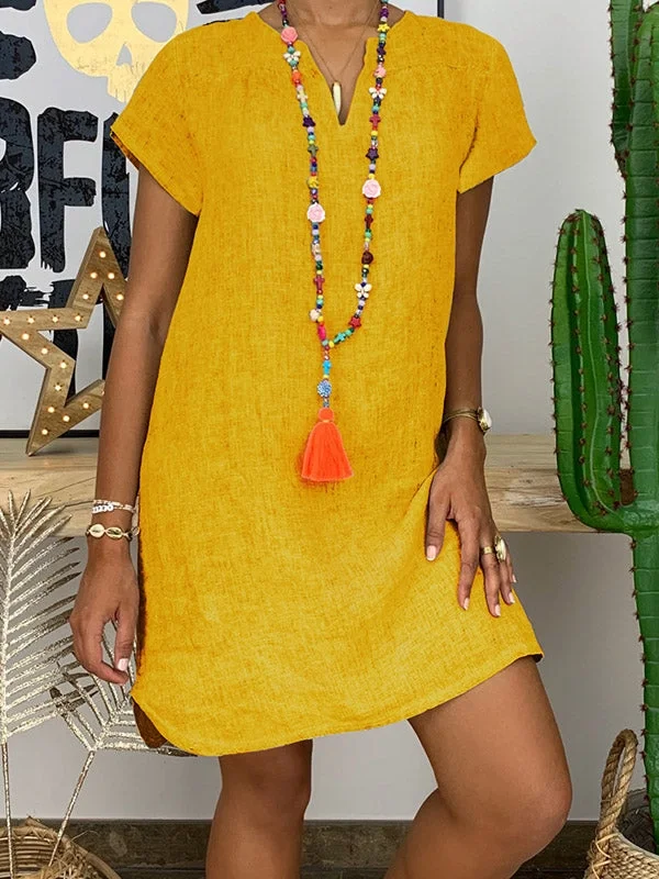 yellow Linen Blend Dress.webp