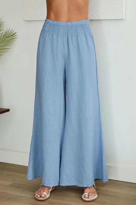 Smocked Waist Linen Pants.jpg