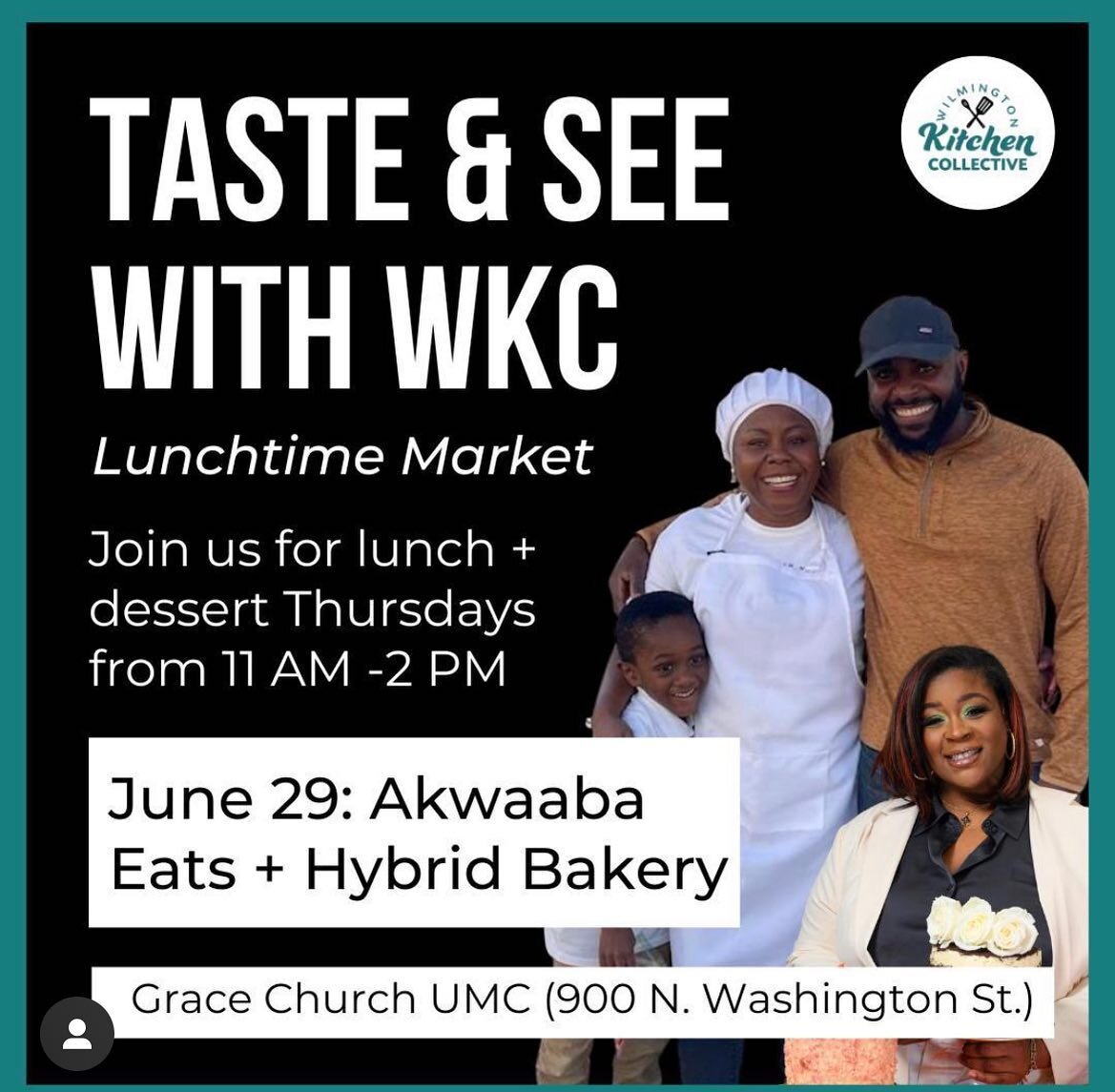 have you joined us for lunch on thursdays yet with @wilmingtonkitchencollective ? 11am -2pm at Grace Church we have local food businesses courtesy of @wilmingtonkitchencollective serving up DELICIOUSNESS🥪🌭🌯🍔 while we curate the music 🎶

This wee
