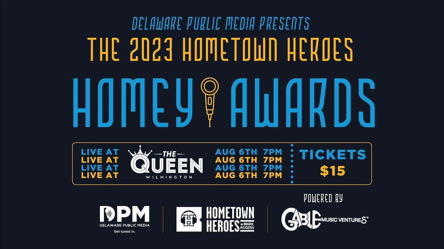 The excitement is at an all-time high for this year&rsquo;s Homey Awards! 🎶
Presented by Delaware Public Media and powered by Gable Music Ventures {TAG}, the award-winning Hometown Heroes Homey Awards is coming back to The Queen {TAG} on Sunday, Aug