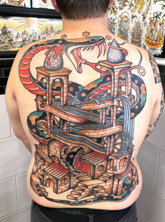 Paky Callahan tattoo artist working at Portland's best tattoo shop, Lombard Street Tattoo
