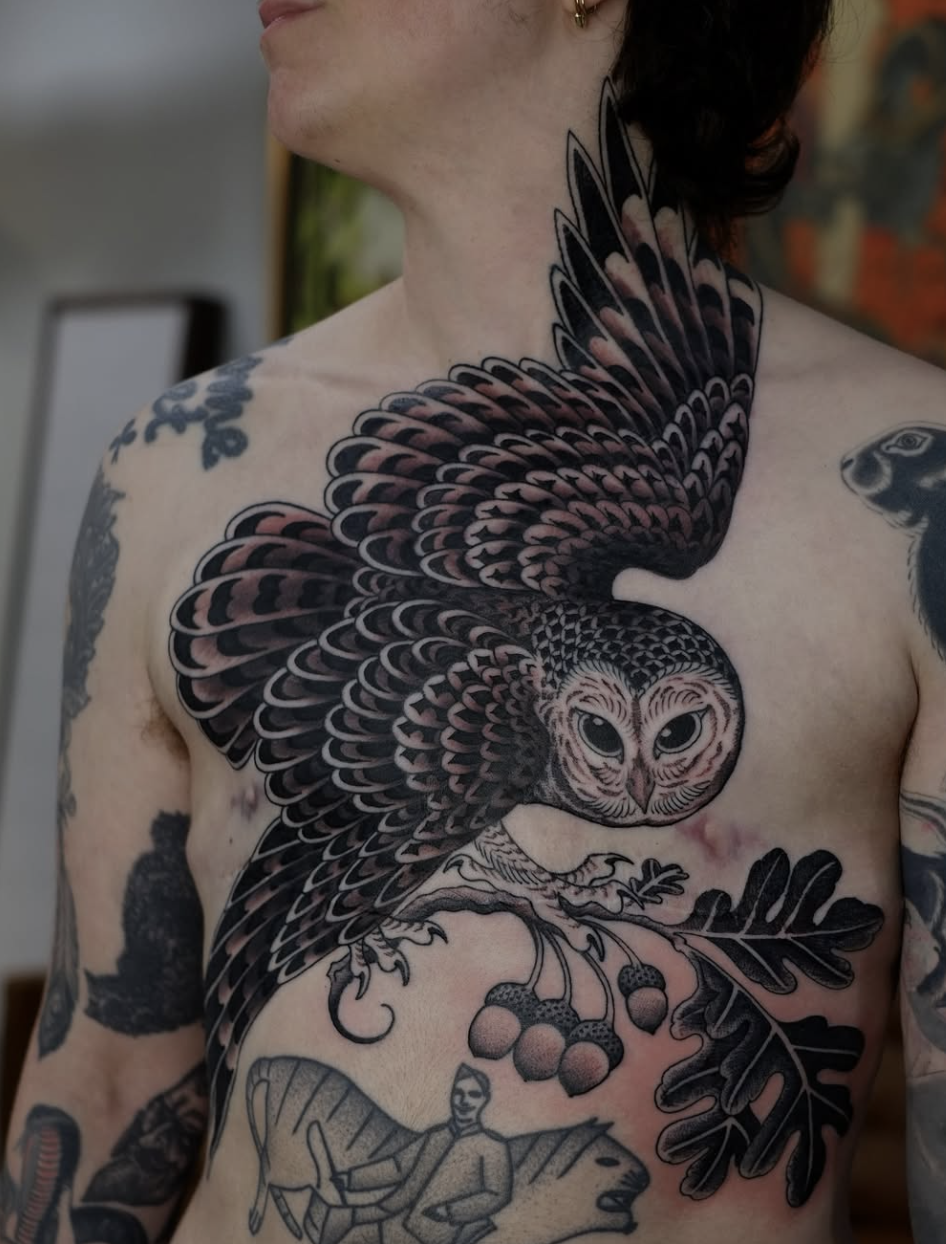 Victor J Webster blackwork tattoo artist guest spot at Lombard Street Tattoo in Portland, Oregon