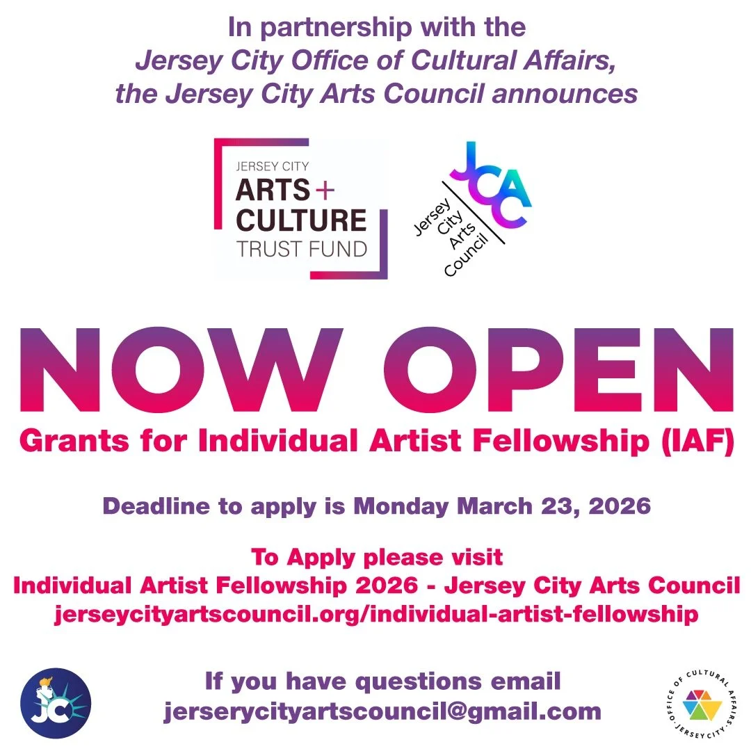 🎭🎨🏙️ Applications are now OPEN for the 2026 Individual Artist Fellowship (IAF)!

Jersey City&ndash;based artists are invited to apply for unrestricted $5,000 grant funding to support and advance their creative practice. In partnership with the Jer