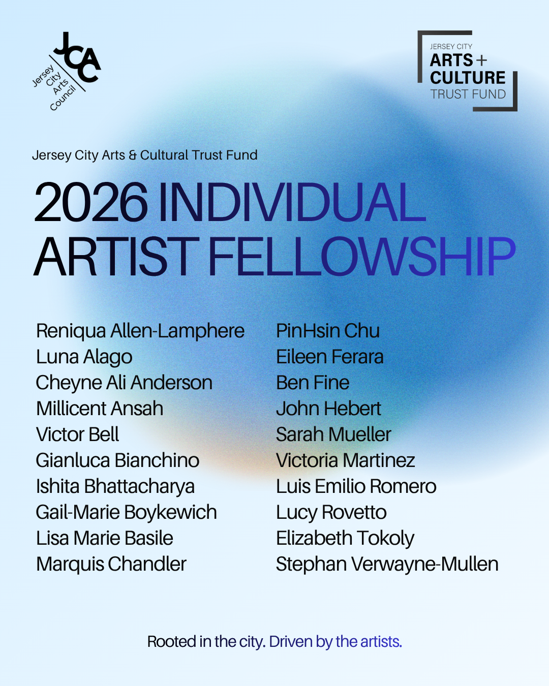 Jersey City Arts Council Announces 2026 Individual Artist Fellowship Recipients