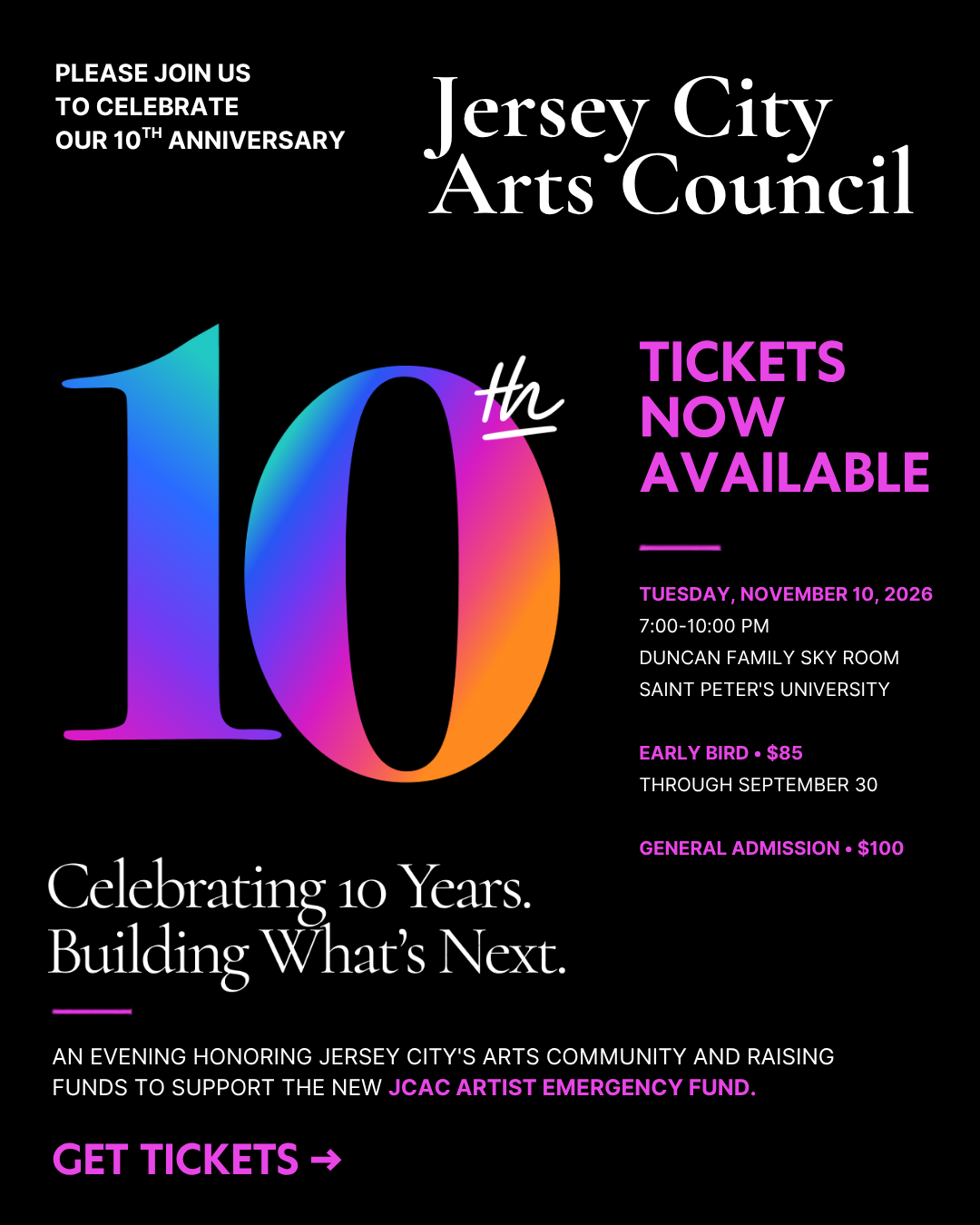 Jersey City Arts Council 10th Anniversary 