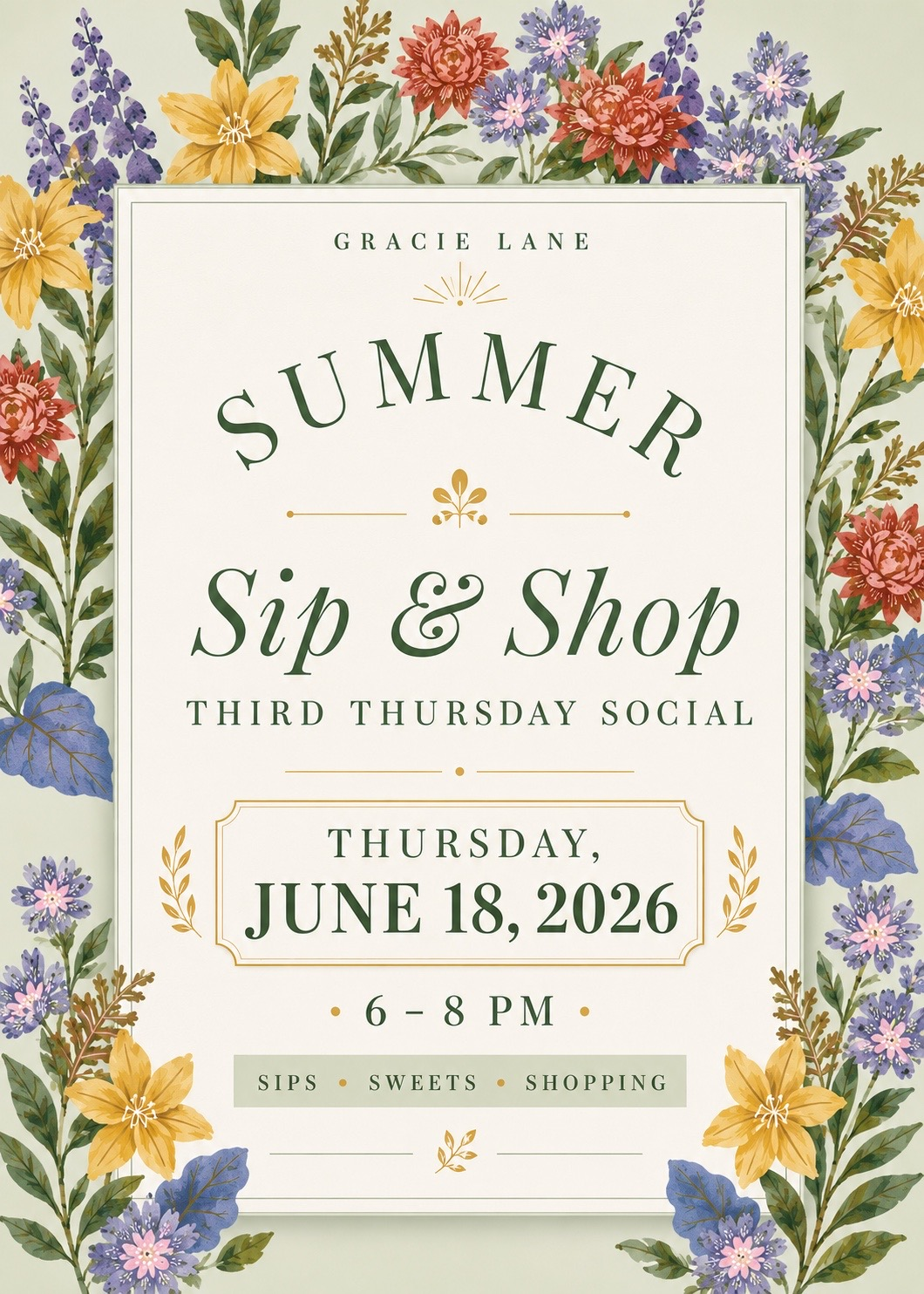 June Sip &amp; Shop