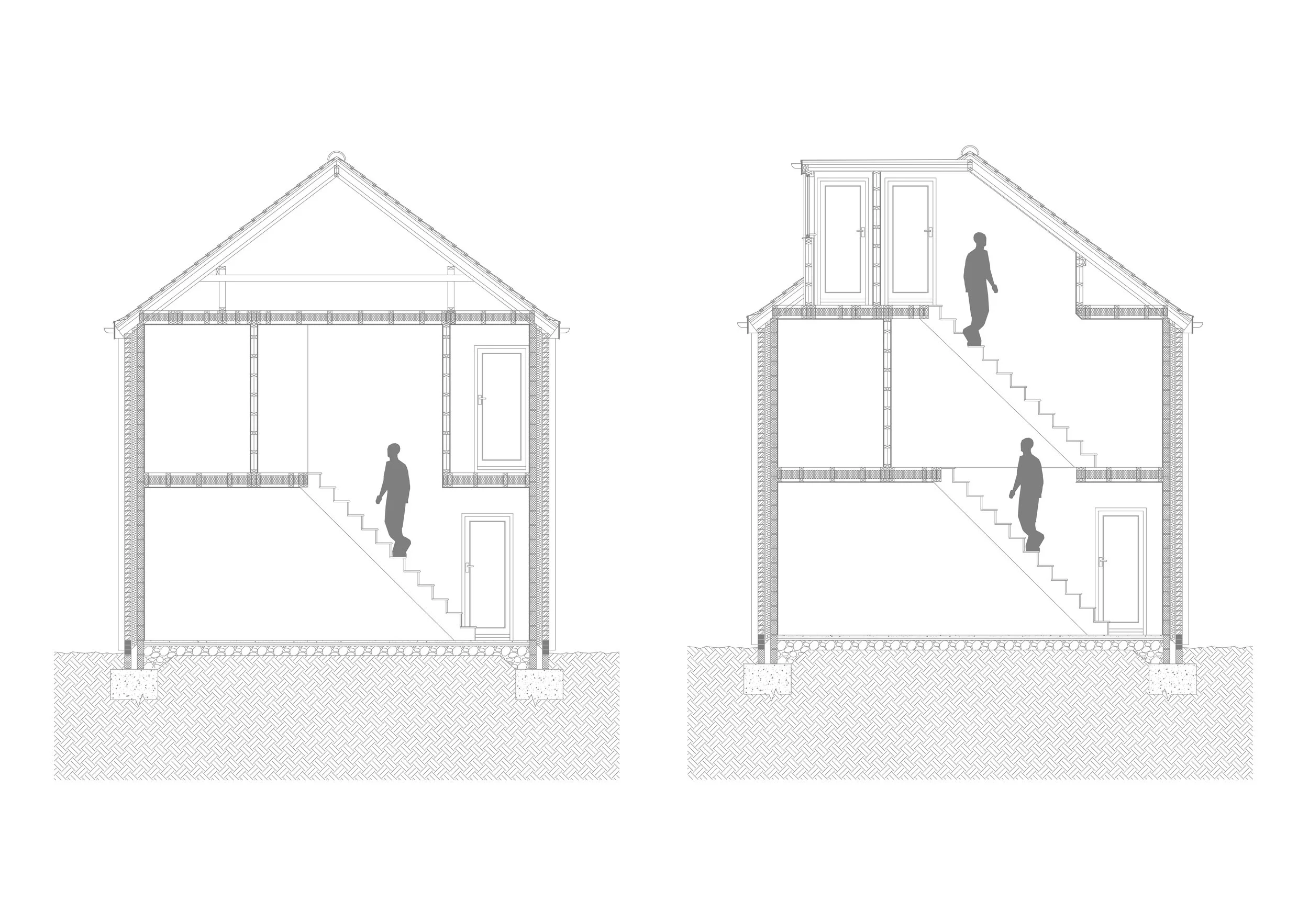 Architectural Drawings of Existing and Proposed Section