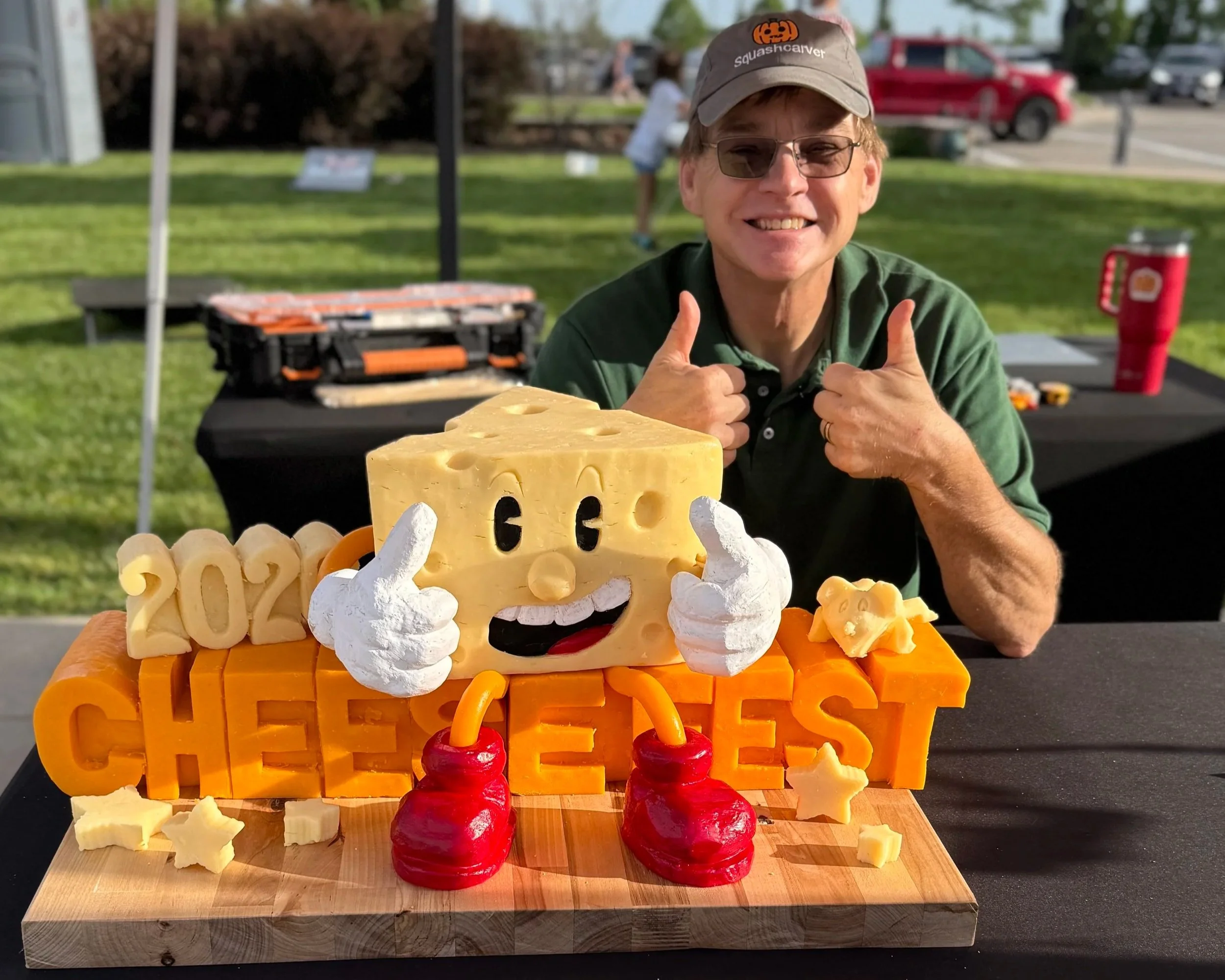 2026 Squashcarver Austin Landing Cheese Fest giant cheese carving Gus Smithhisler