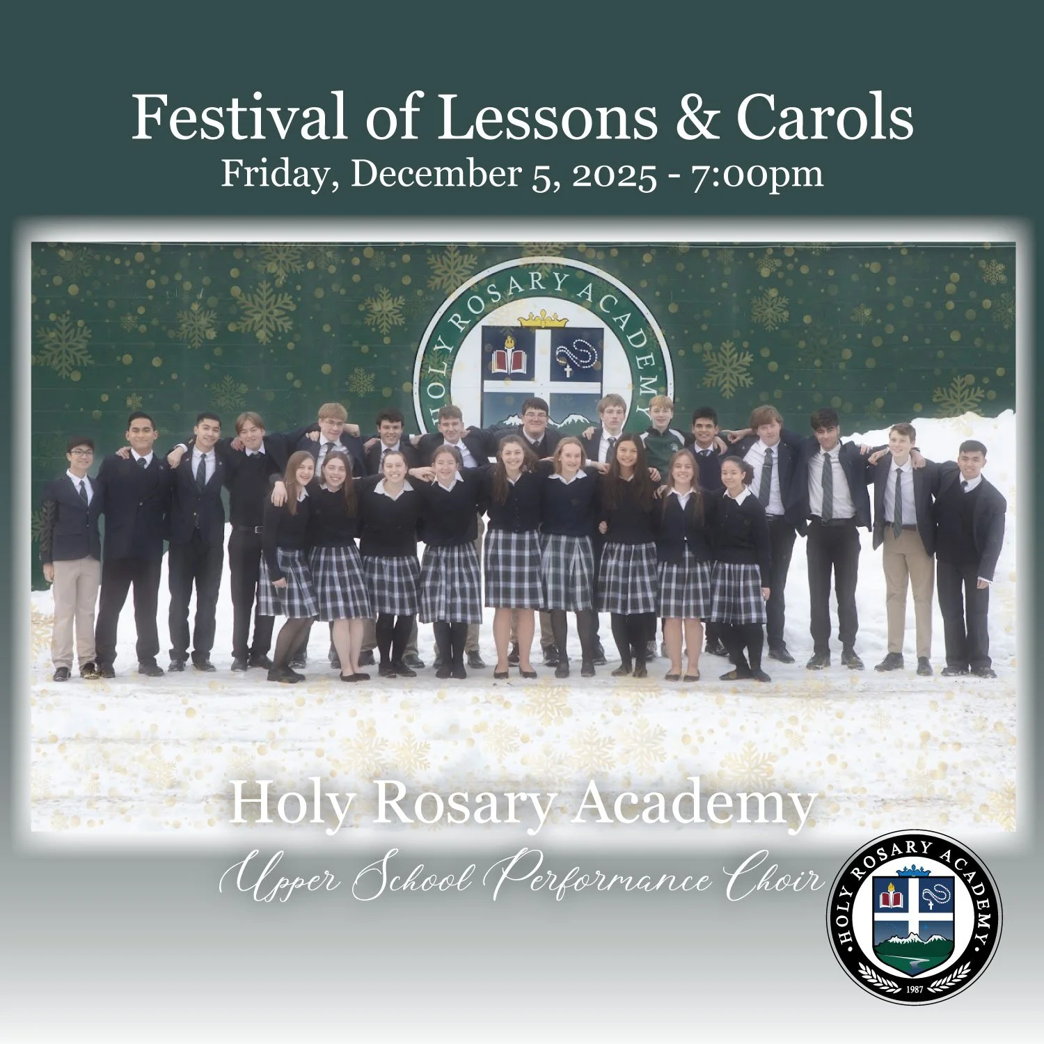 Our students rehearsed for Lessons &amp; Carols today as we get ready for Friday&rsquo;s concert! Don&rsquo;t miss your chance to pre-order the Upper School Performance Choir CD at our event!
#LessonsAndCarols #HRAMusic #UpperSchoolChoir #HolyRosaryA
