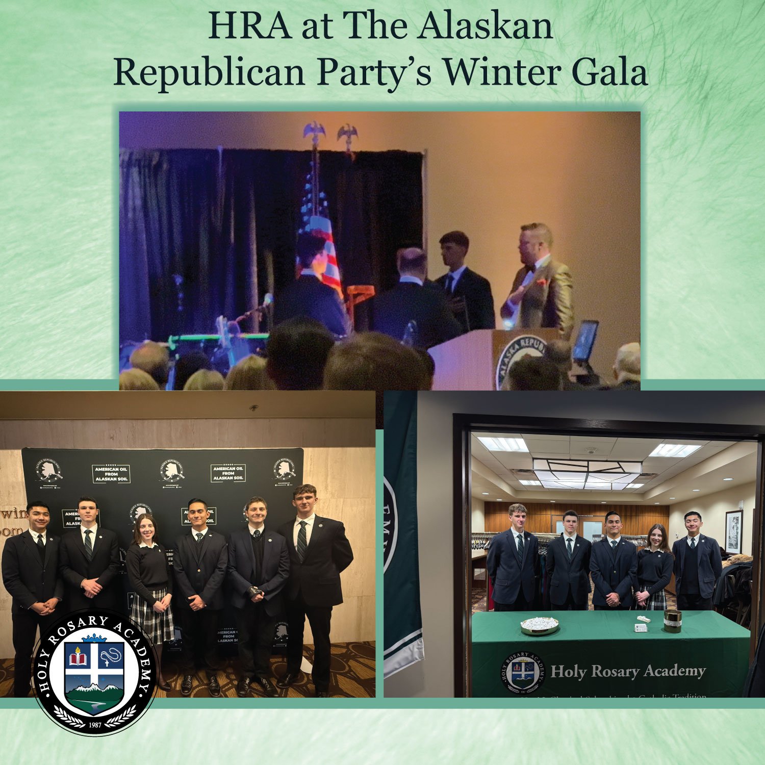 This weekend, our Knights presented the color guard at the Alaskan Republican Party&rsquo;s Winter Gala. It was an honor to carry the flags for our elected officials from Alaska. Students also heard Senator John Kennedy from Louisiana speak. It was a