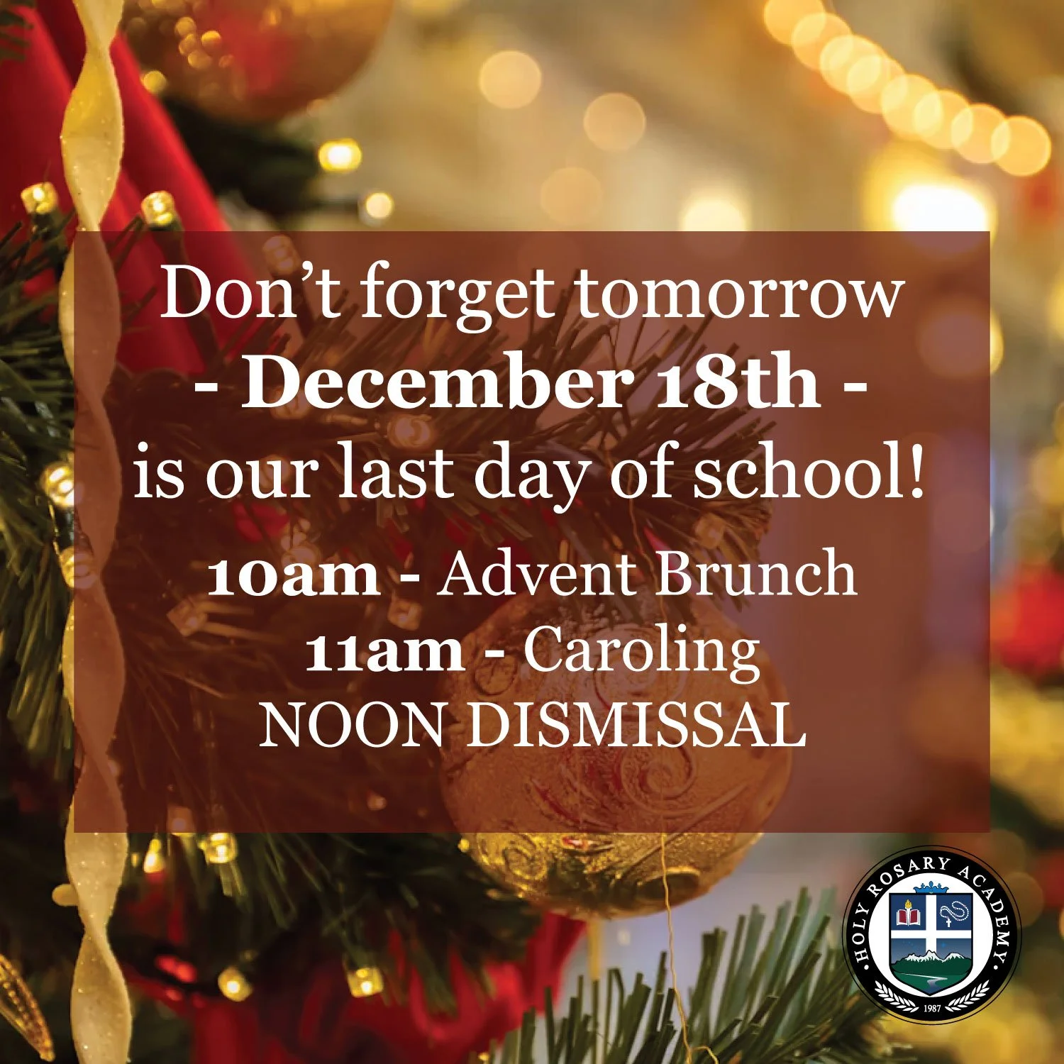 ✨ Tomorrow is our LAST day of school! ✨
We&rsquo;re wrapping up the semester with an Advent Brunch, joyful Christmas caroling, and a noon dismissal as we head into Christmas break!
#LastDayOfSchool #Advent #Christmas #School #ChristmasBreak