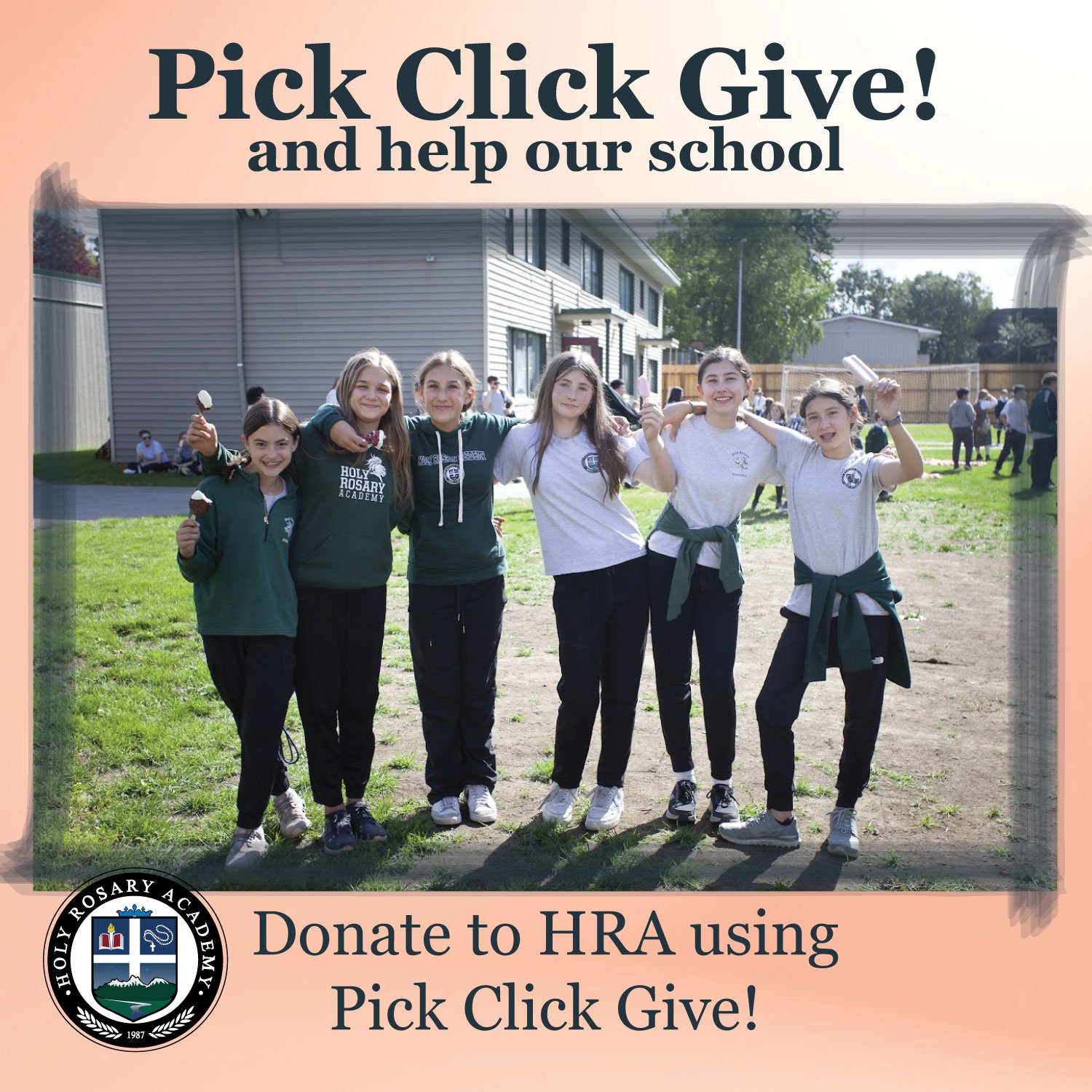 Pick Click Give! 
Alaskans, it&rsquo;s PFD season!⁠
Holy Rosary Academy is an option for the Pick Click Give Program.⁠
Invest in future graduates of Alaska who live by faith, reason, and virtue formed at Holy Rosary Academy. Through @pickclickgive, y