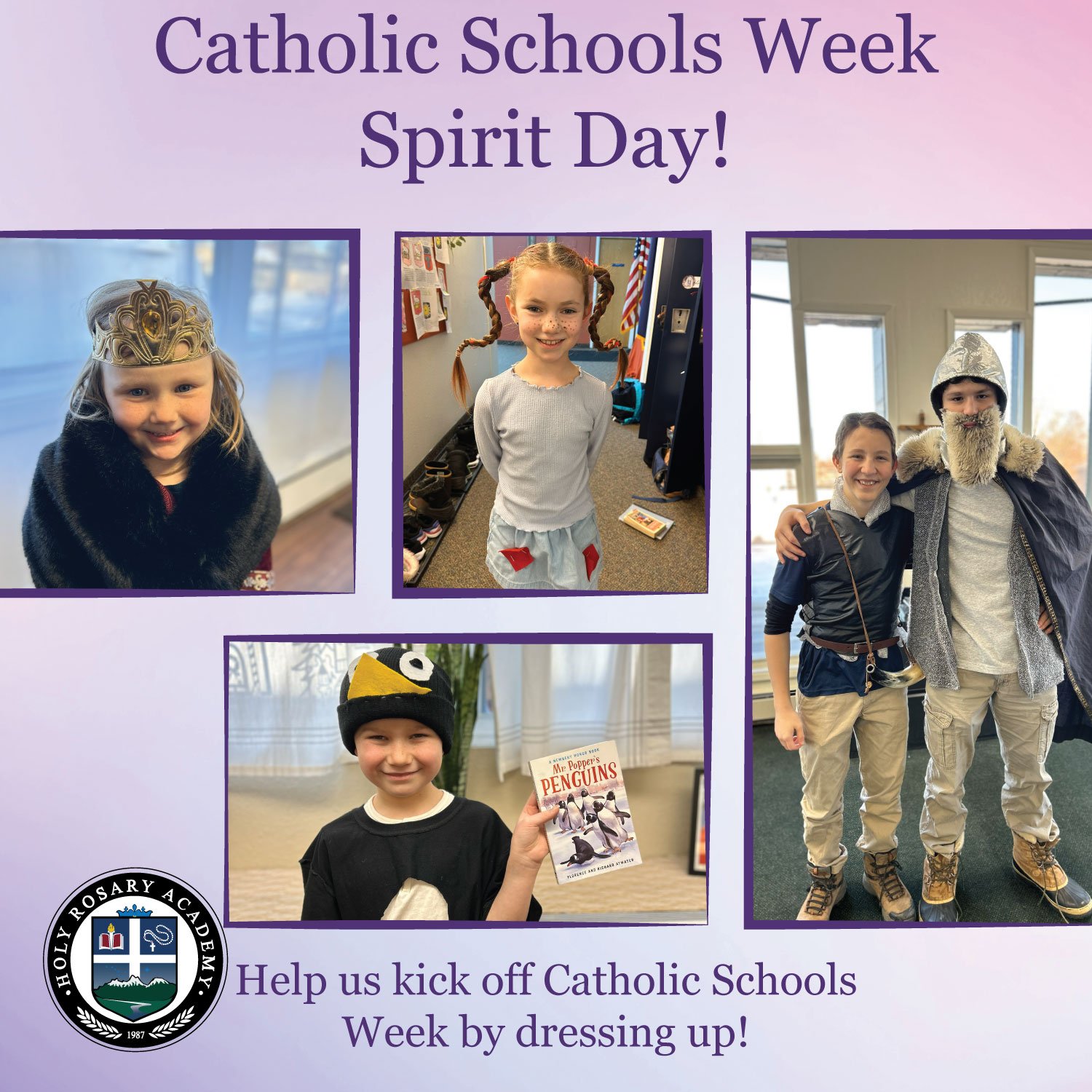 Catholic Schools week begins on Monday with Dress as Your Favorite Literary or Historical Character, Setting, or Symbol!
#CatholicSchoolsWeek #CSW2026 #FaithAndLearning #DressUpDay
