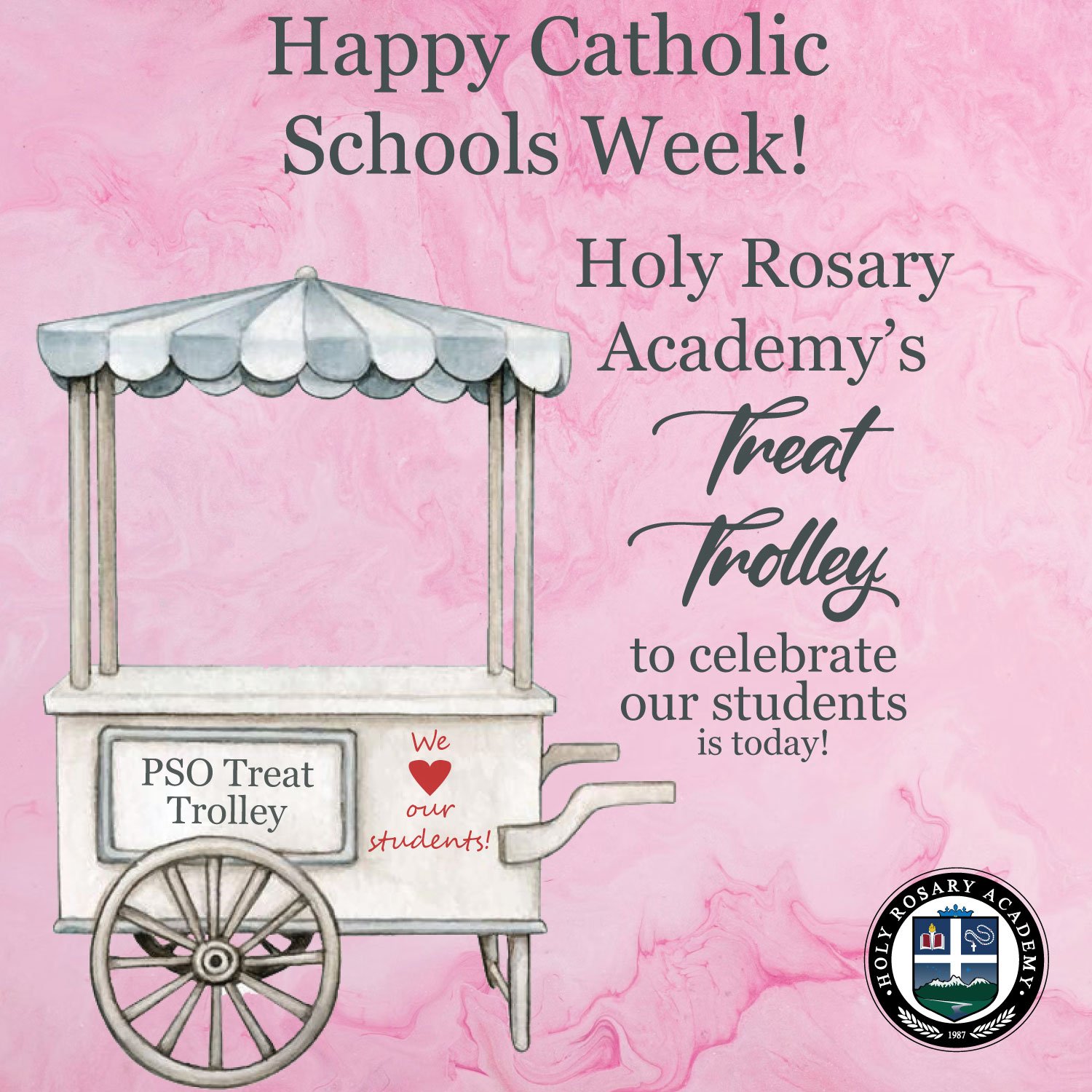 PSO is celebrating our students today with a Treat Trolley in honor of Catholic Schools Week!
#CatholicSchoolsWeek #CelebratingOurStudents #PSOTreatTrolley