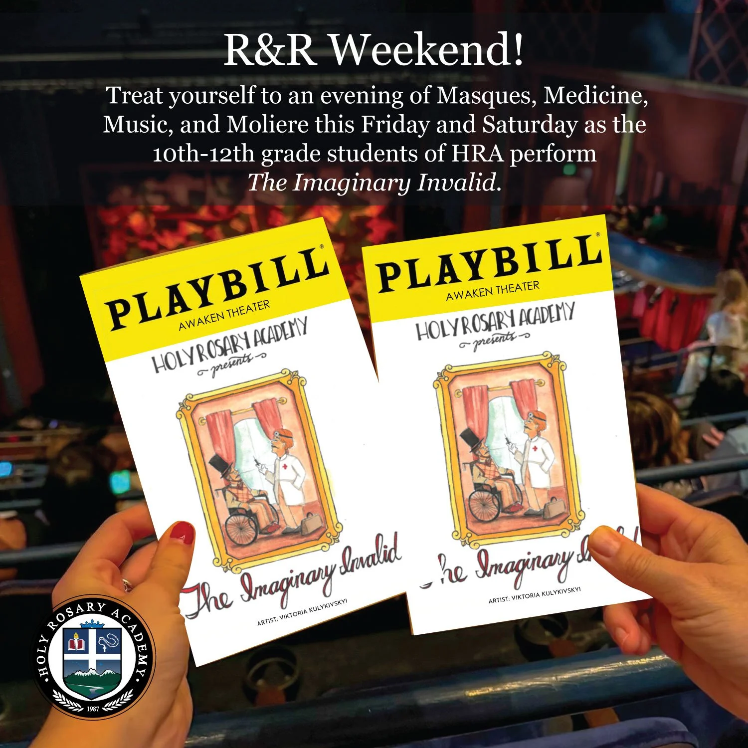 No homework, all applause!
Celebrate Catholic Schools Week with a Rest &amp; Recover Weekend for our drama production!
#CatholicSchoolsWeek #RestAndRecoverWeekend #NoHomeworkNight #SchoolPlay