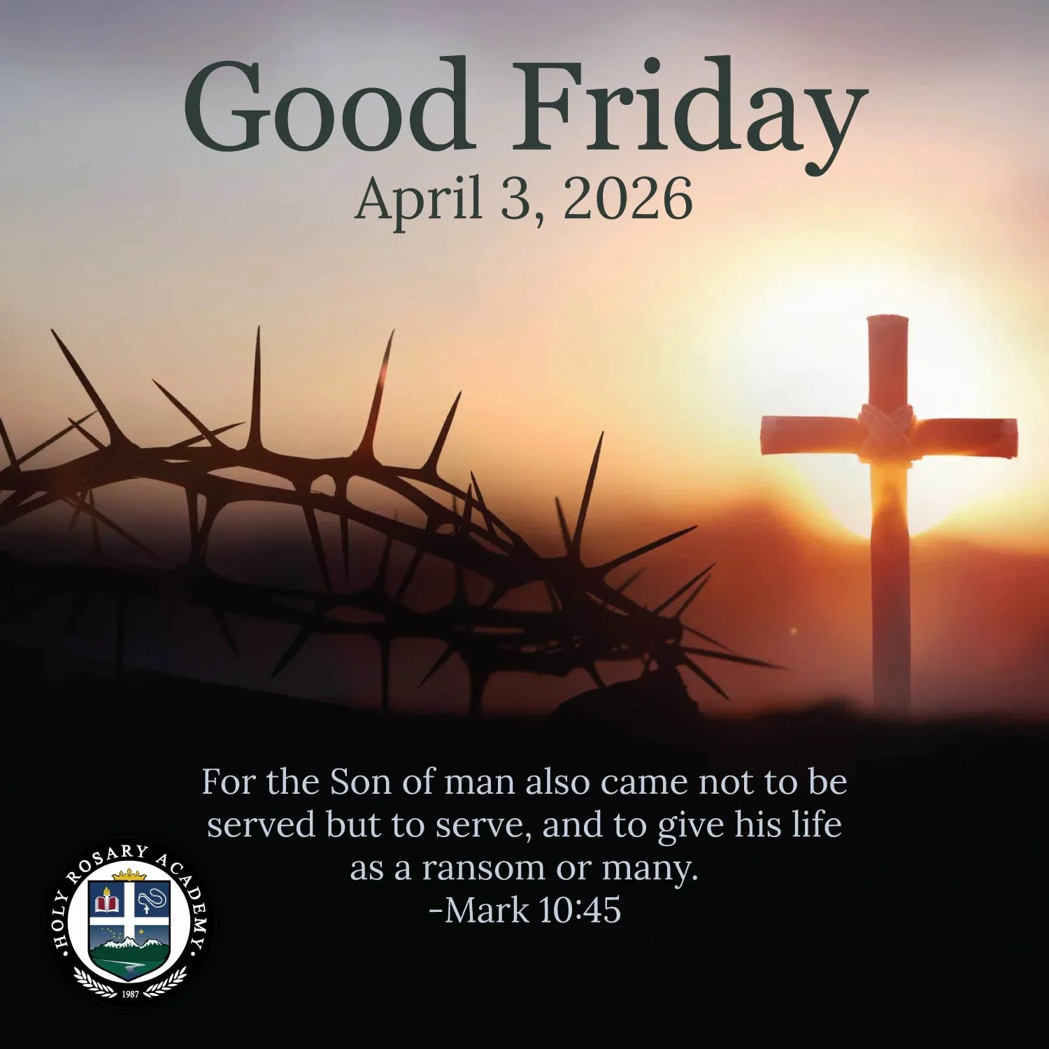 We have no school today for Good Friday
#HolyWeek #GoodFriday