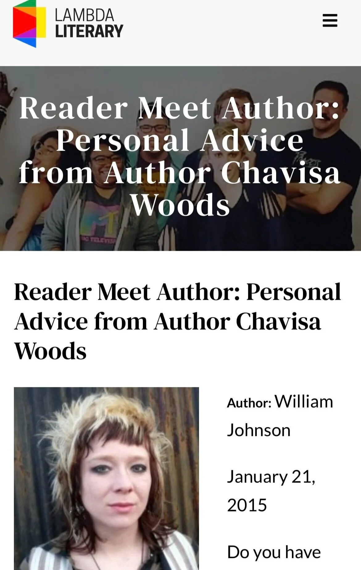 Advise from an Author