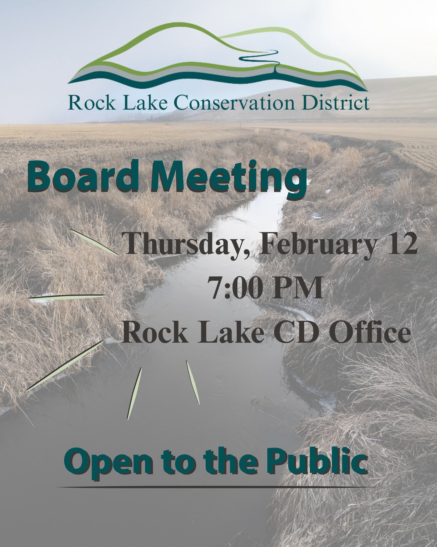 BOARD MEETING - Thursday, February 12, 2026
7:00 PM

All meetings are open to the public - our doors are open to community engagement and feedback!

📞509.648.3680
📍3 N Park Street St. John, WA 99171
💻rocklakecd.org

#soilconservation #riparianrest