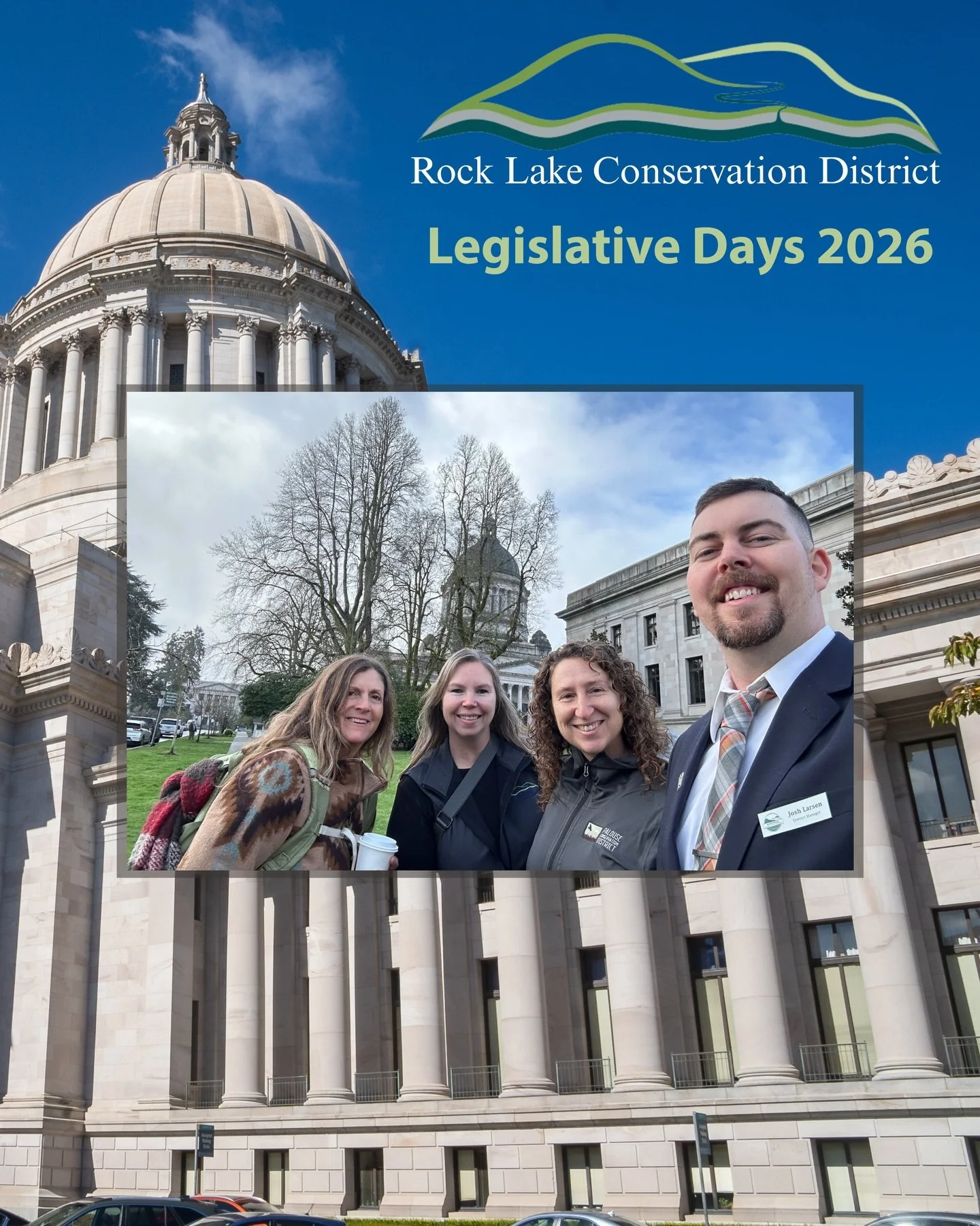 2026 WACD LEGISLATIVE DAYS

This week, multiple representatives from Whitman County&rsquo;s conservation districts and beyond are in
Olympia advocating for policies that prioritize Washington Conservation&rsquo;s values and principles.

Today&rsquo;s