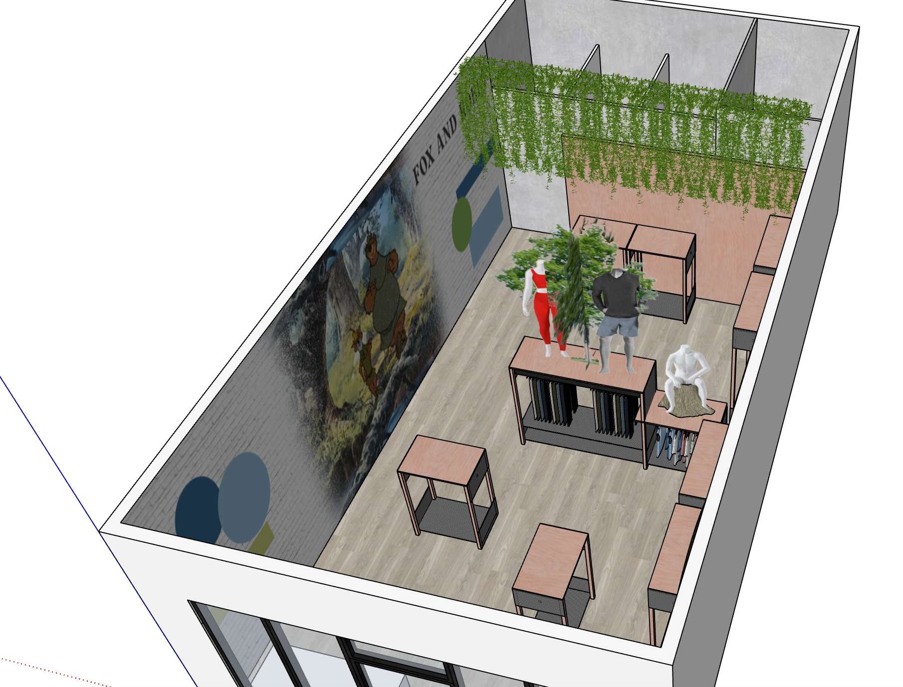 Athletic Wear pop-Up Concept - SketchUp