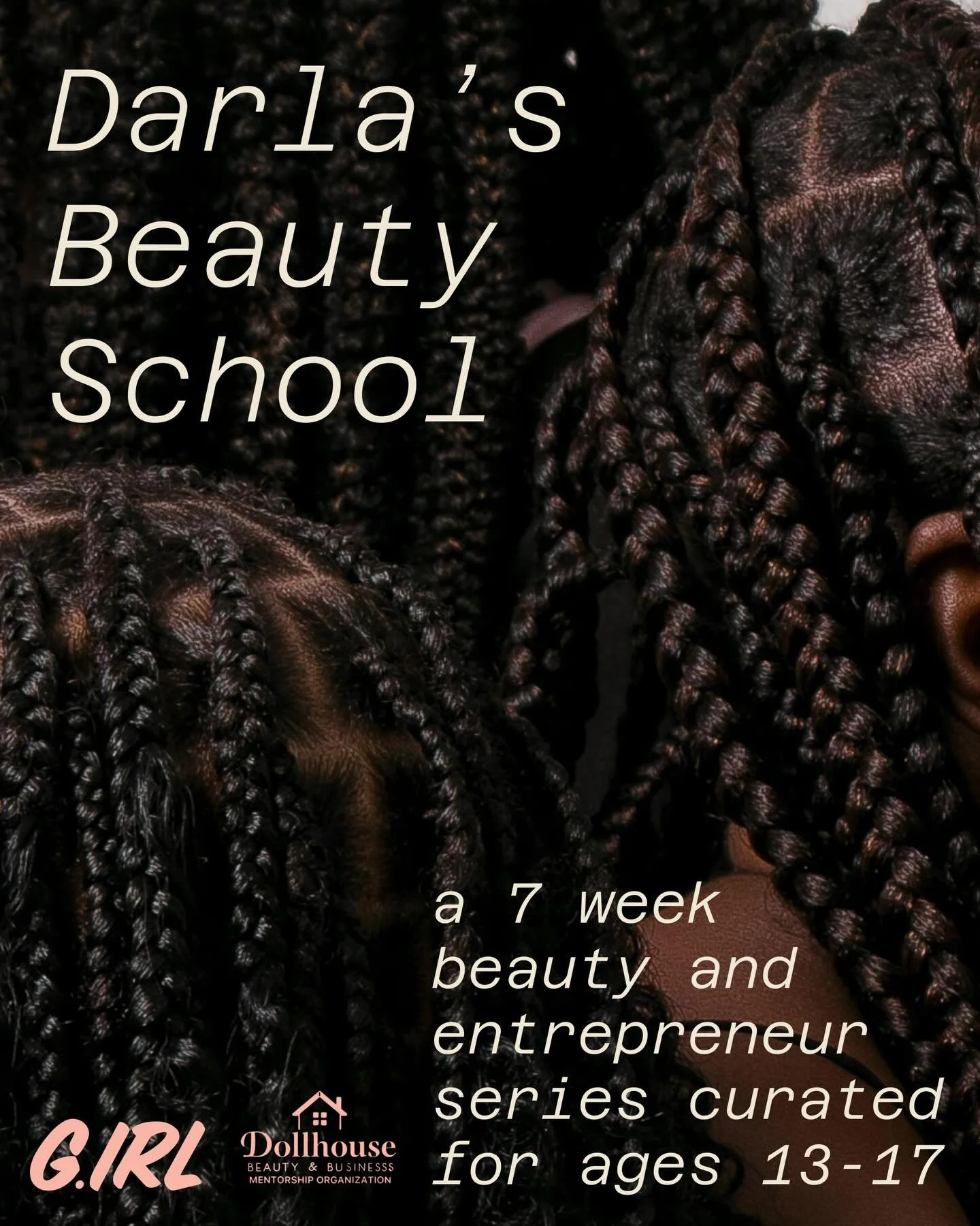 We are so excited about this new program! 

🎀👱🏾&zwj;♀️👩🏿👩🏾&zwj;🦱🎀

We are partnering with @_DarlasDollhouse_ for their 7-week beauty training and business development cohort.

Girls will learn various hair and beauty practices, such as braid