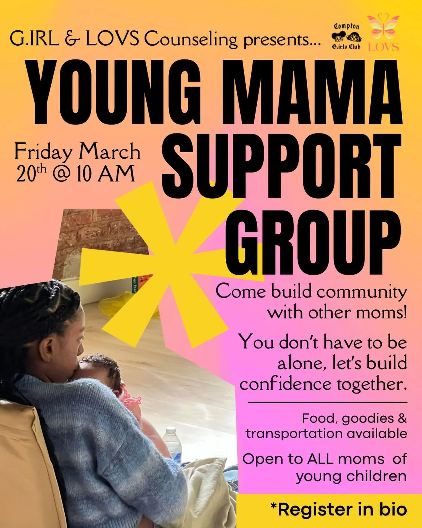 And you know we haven&rsquo;t forgotten about our young mommies!

👩🏿&zwj;🦱👩🏽🧑🏾

This Friday, March 20th, at 10 AM, we will be hosting a mommy support session with @lovscounseling focused on building community with other mothers.

But also buil