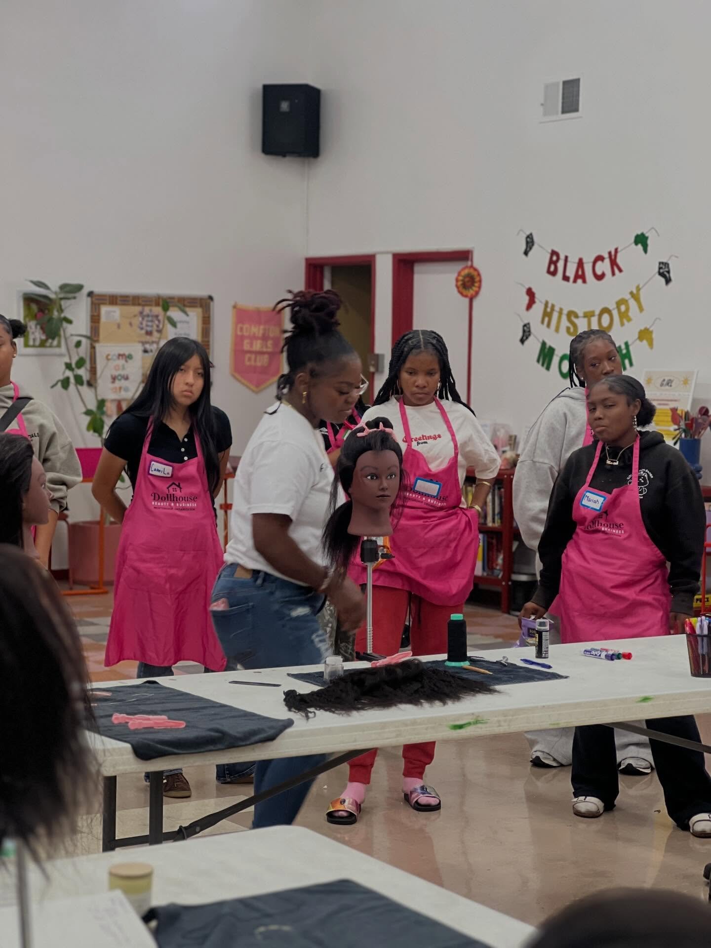 Hair School is in session.

💇🏾&zwj;♀️👩🏿&zwj;🦱 

So far, the young beauticians have been taught proper braiding techniques, weaving with silicone beads, branding, and logo design.

Not only are they learning the art of hair care but they are also