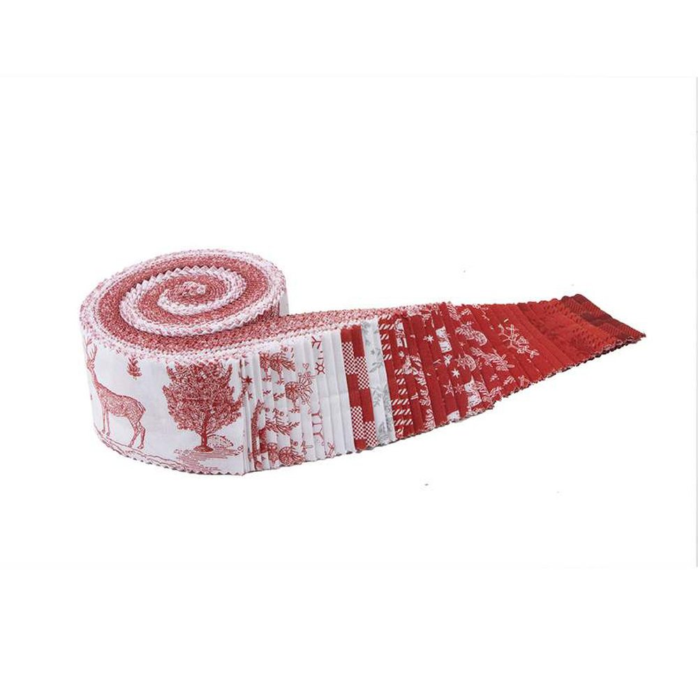 Peace on Earth Jelly Roll Riley Blake Red and White Christmas Fabric —  Block Party Quilt Co Precut Quilt Kits