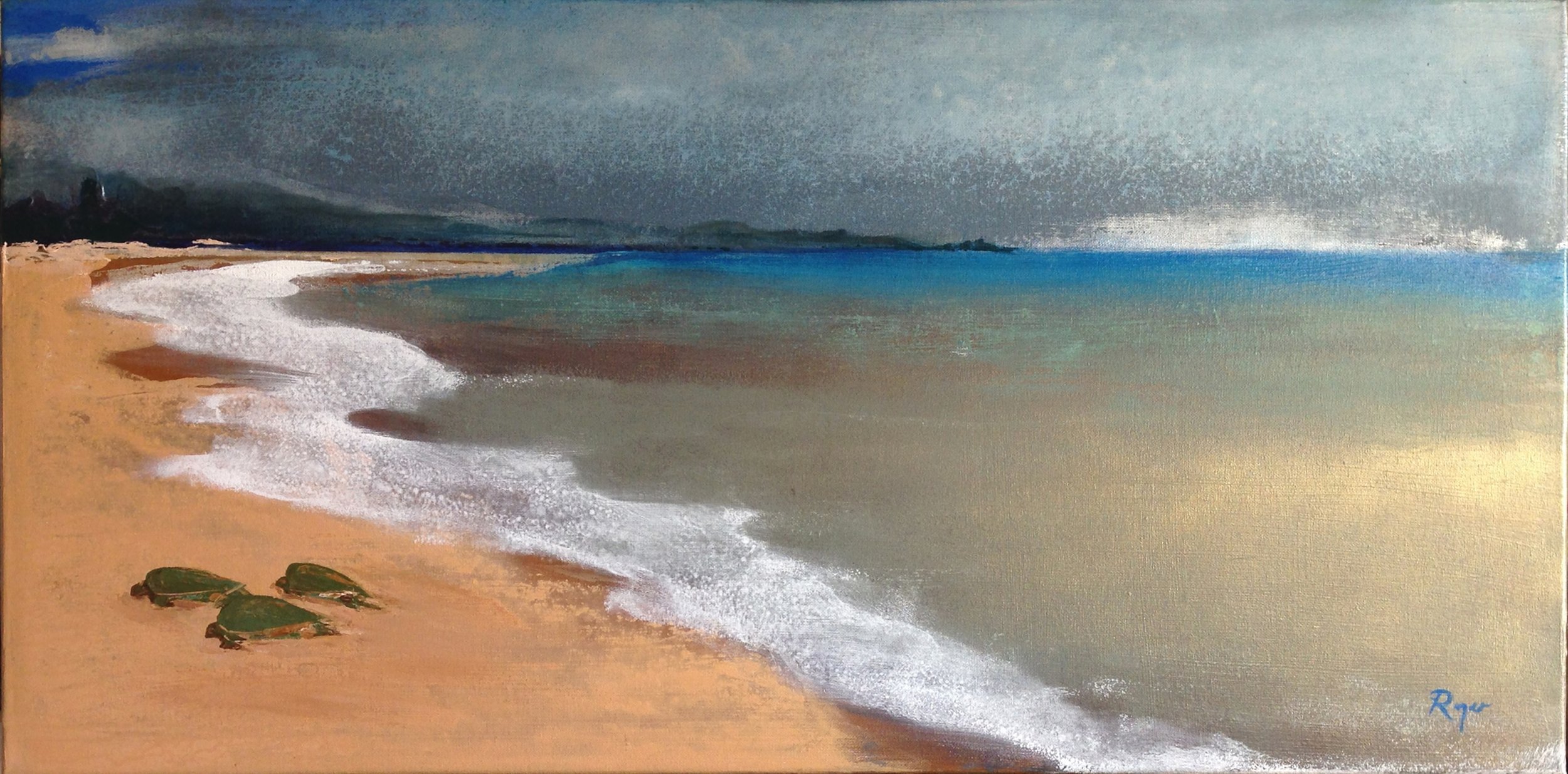 Maui with Turtles on the beach (SOLD)