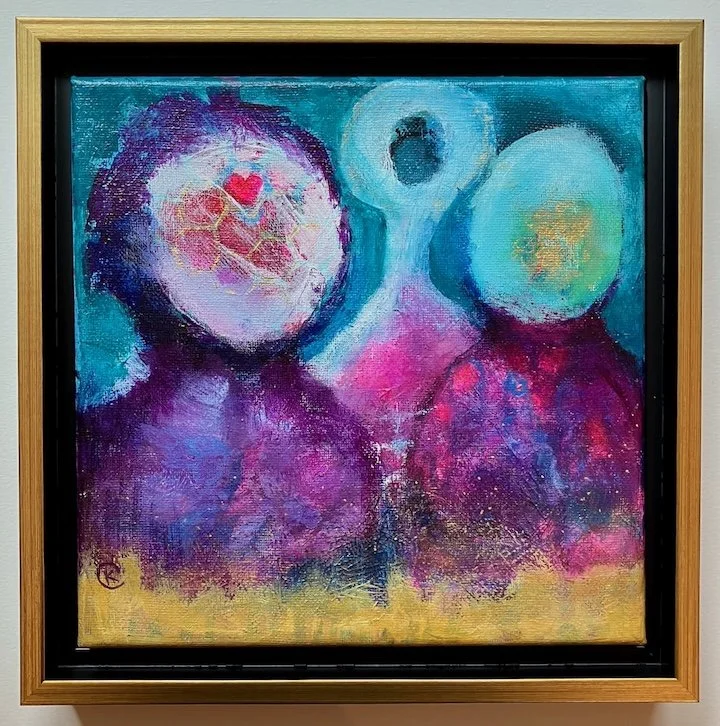 'The Council' - framed acrylic on canvas