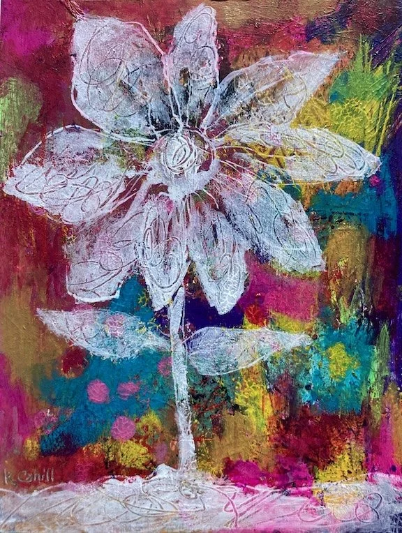 'Moth Flower' - Original painting on paper