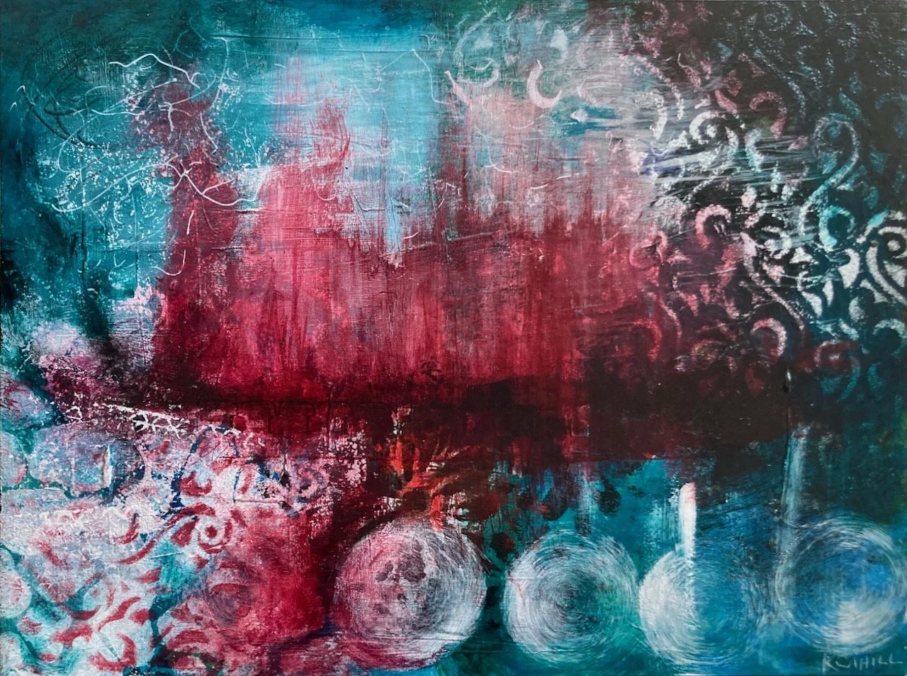 'The Lifting of the Veil' - Original painting on wood