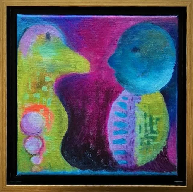 'Lenny and Yul' - Original painting on canvas, framed