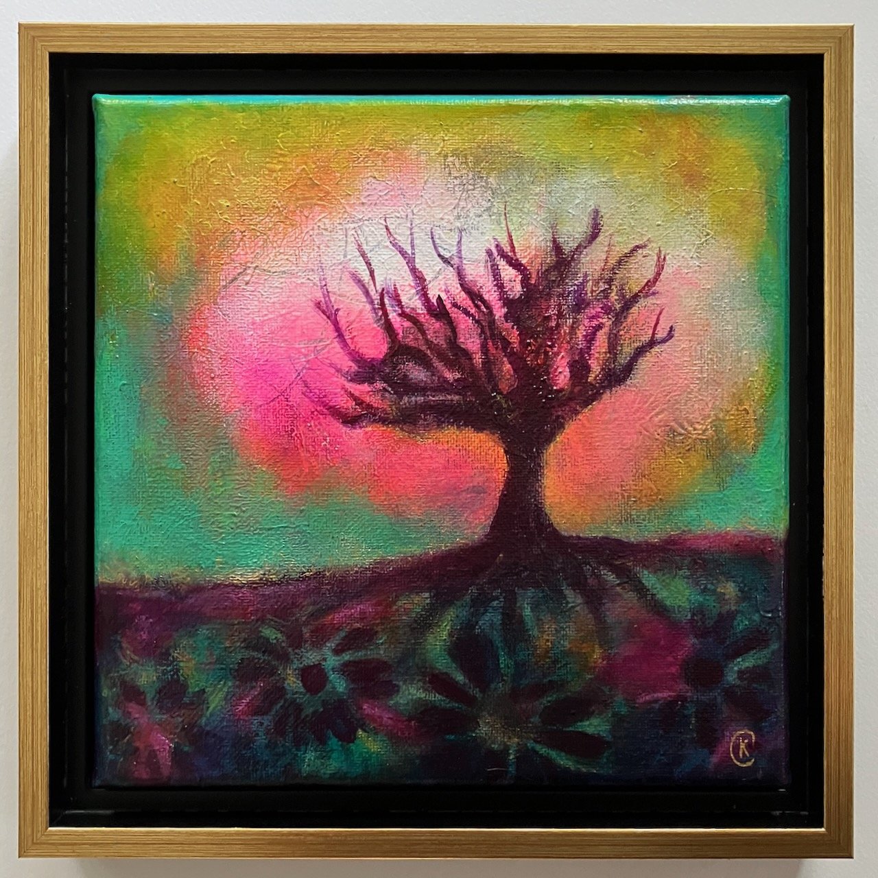 'Memory Tree' - framed acrylic on canvas