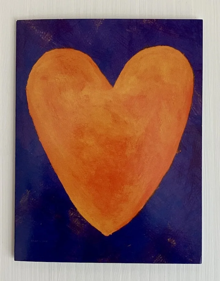 Greeting Card - 'Orange on Purple Heart'